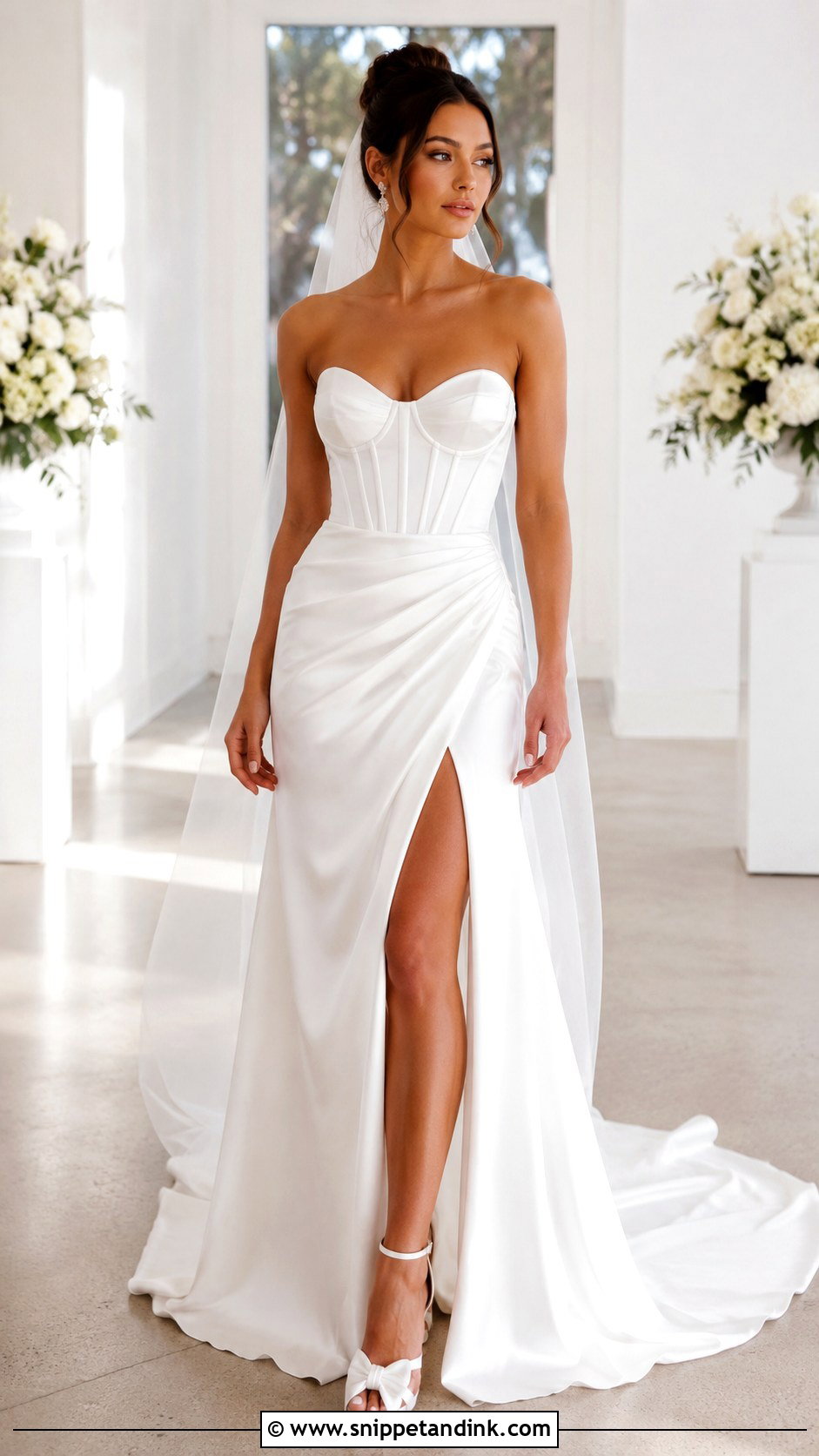 Corset Bodice Wedding Dress With Slit - Snippet and Ink - 25 Wedding Dress Corset Bodice Ideas
