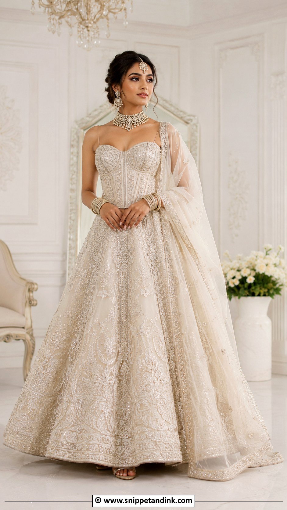Corset Bridal Blouse With Lehenga - Snippet and Ink - 30 Bride Blouse Designs