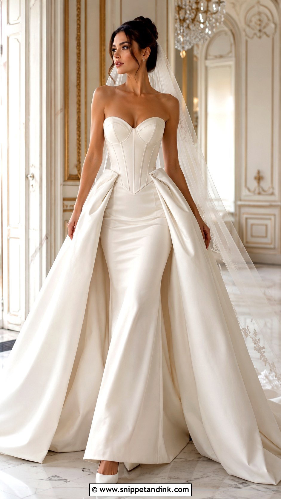 Corset Bridal Dress With Overskirt - Snippet and Ink - 25 Corset Bridal Dress Ideas