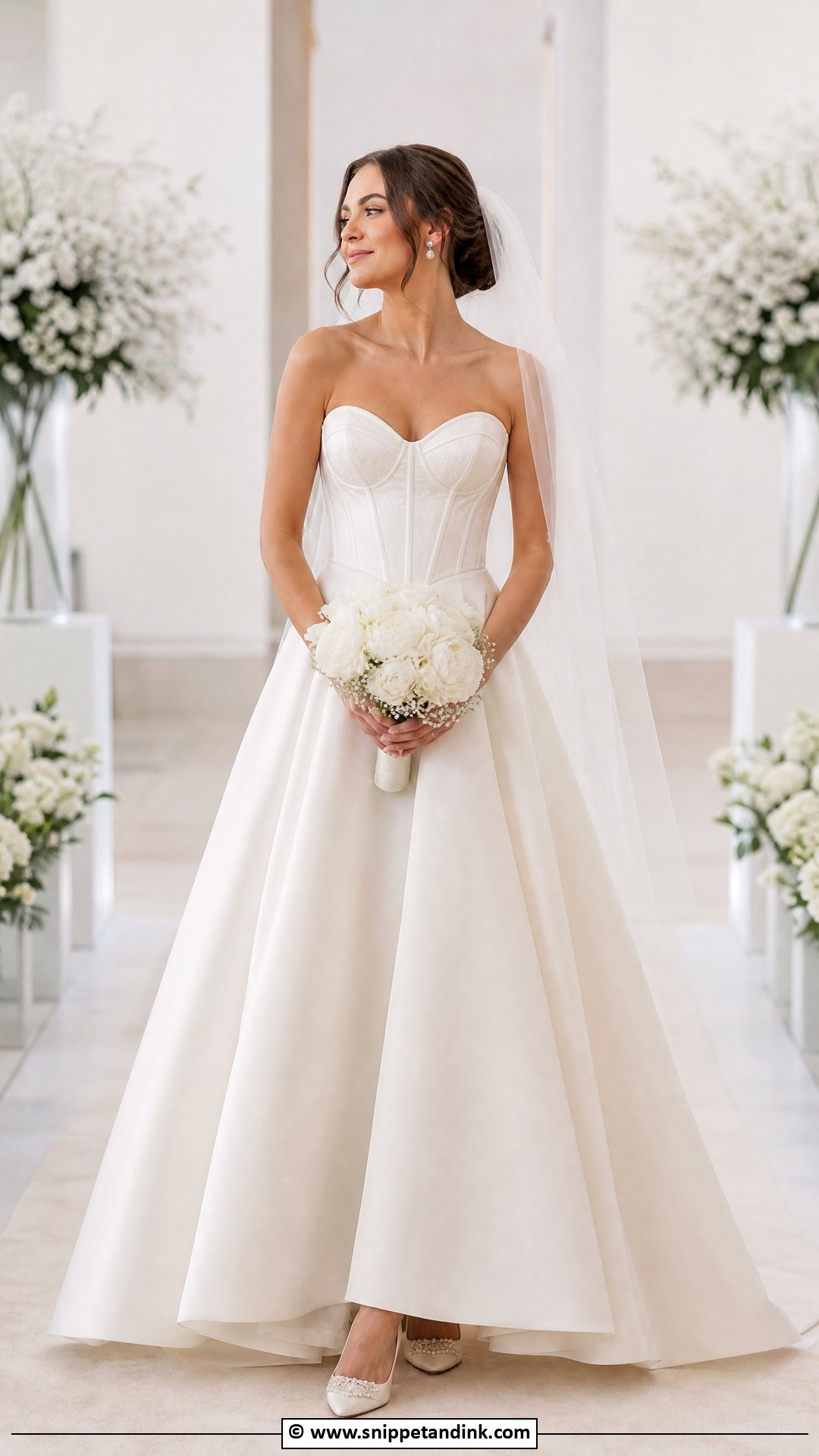 Corset Bridal Gown With A Line Skirt - Snippet and Ink - 35 Bridal Gown Ideas