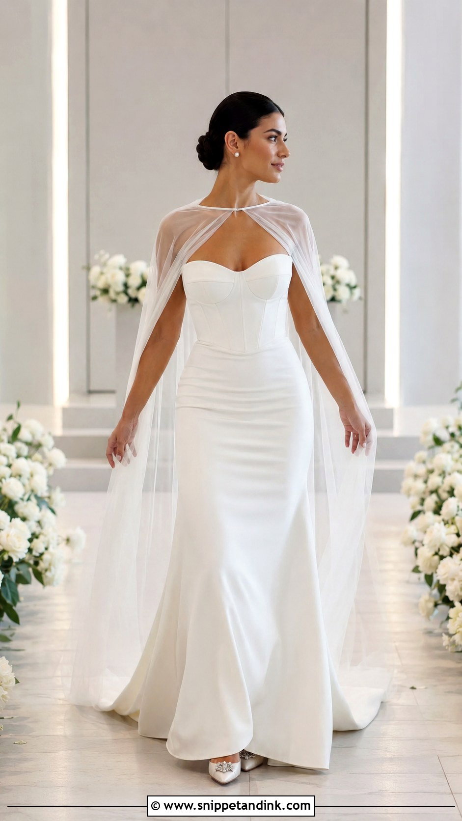 Corset Bridal Gown With Cape - Snippet and Ink - 20 Corset Bridal Gown Ideas