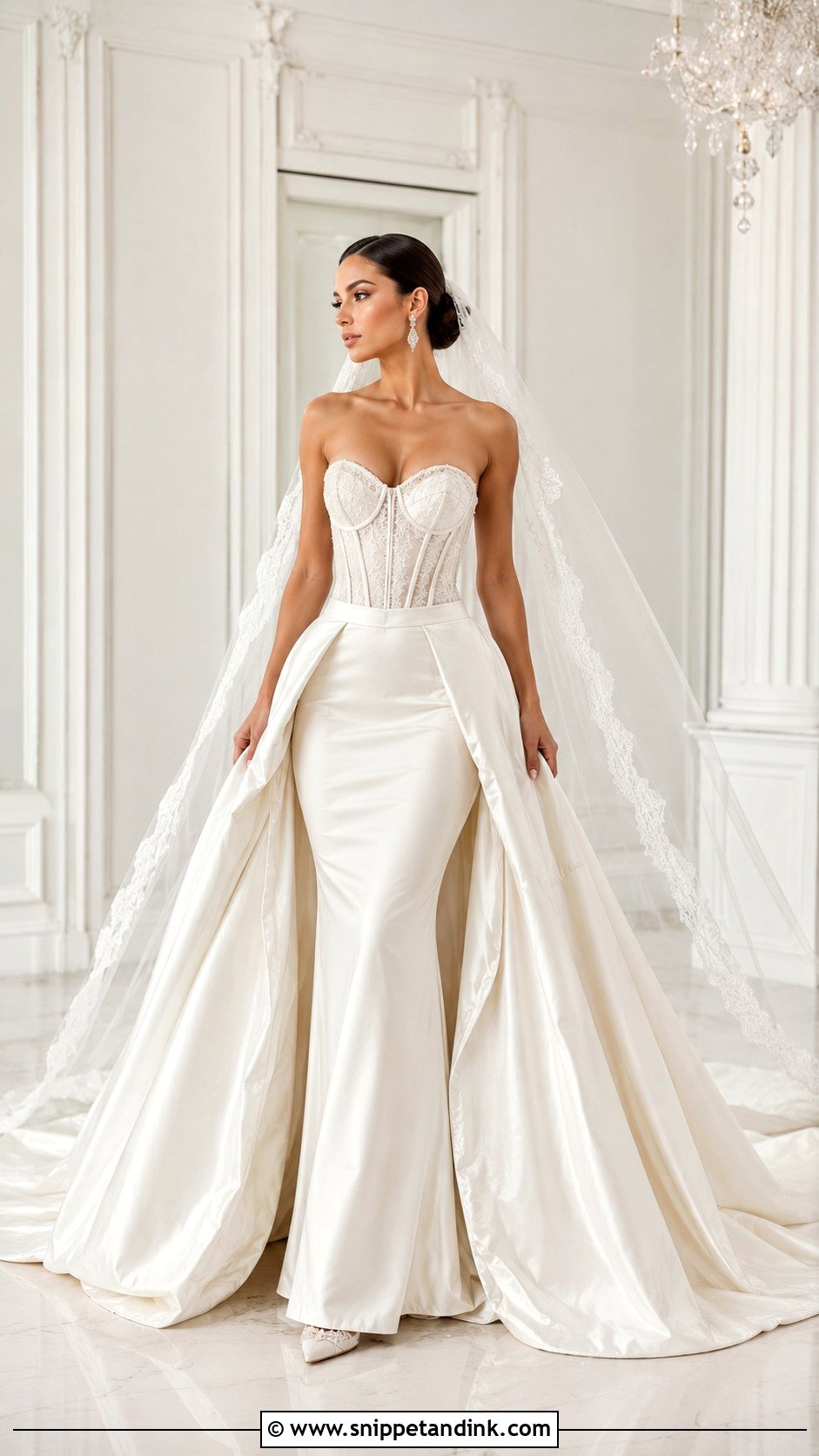 Corset Bridal Gown With Overskirt - Snippet and Ink - 20 Contemporary Bridal Ideas