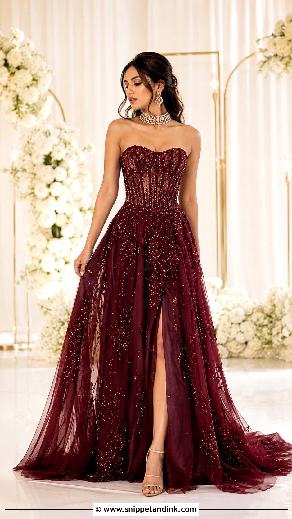 Corset Bridal Sangeet Gown - Snippet and Ink - 25 Bridal Sangeet Outfit Gown Ideas