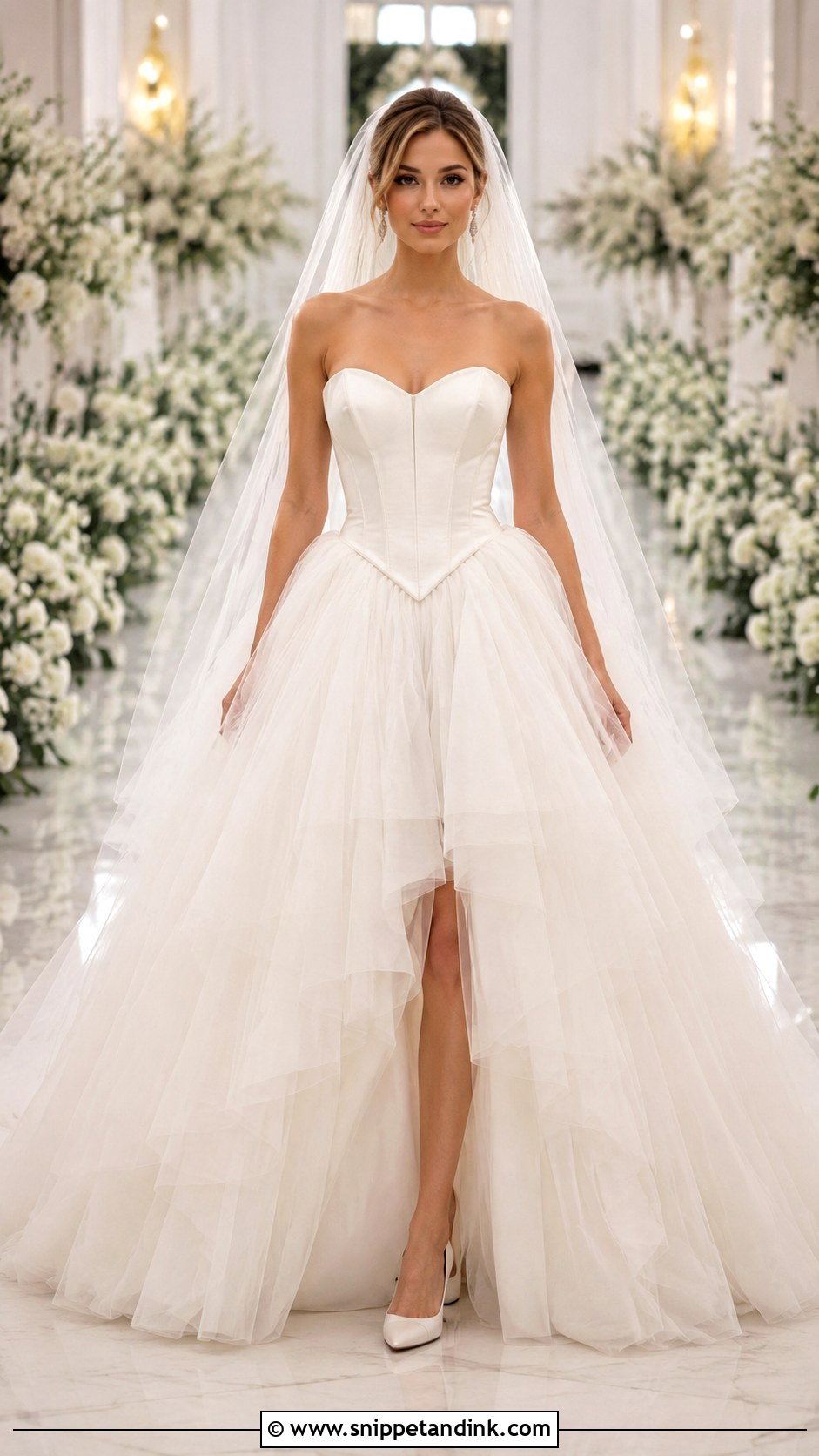 Corset Bridal Top With Ball Gown Skirt - Snippet and Ink - 20 Bridal Tops Ideas