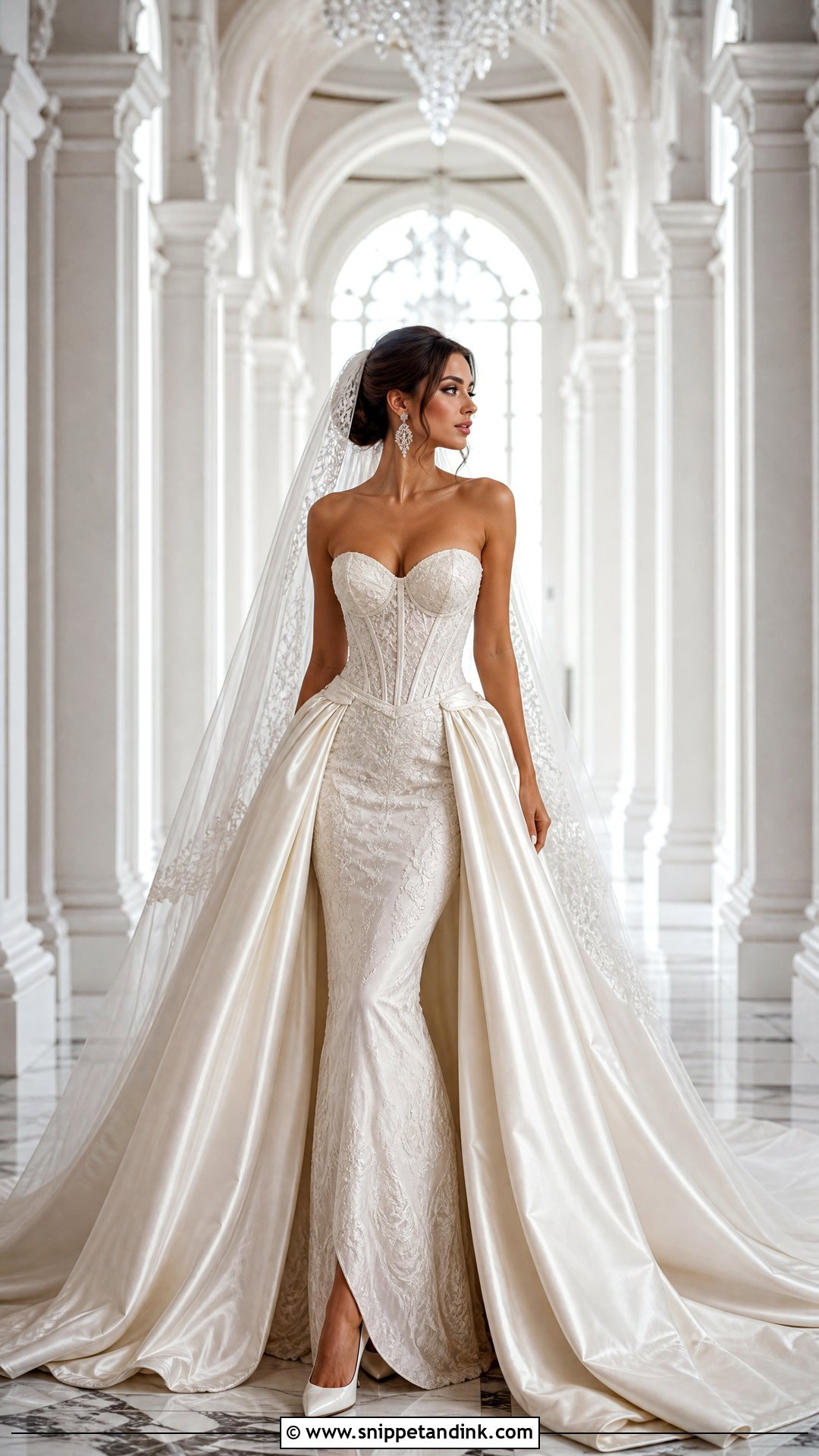 Corset Bride Dress With Overskirt - Snippet and Ink - 25 Corse Bride Ideas