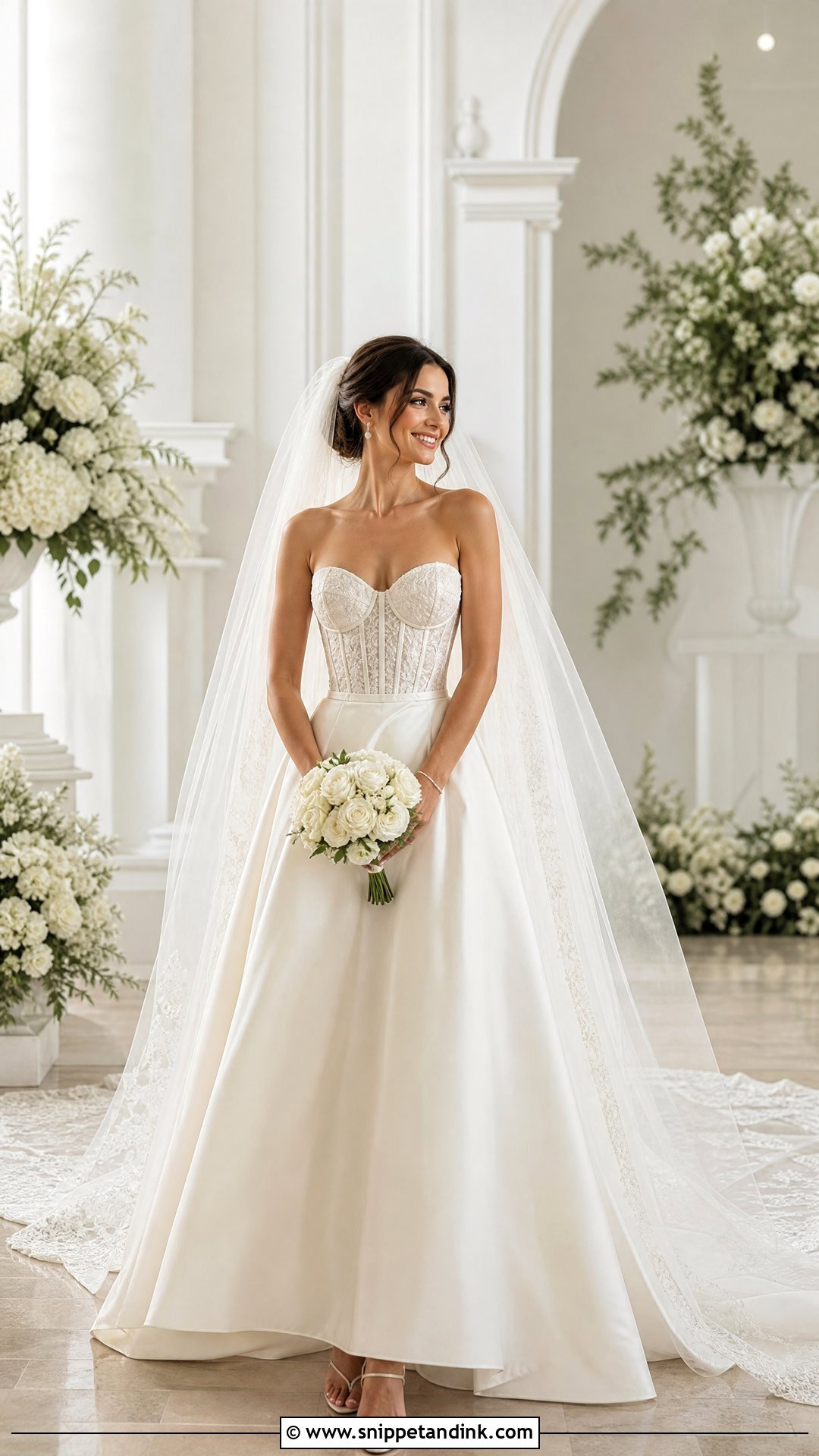 Corset Bride Dress With Veil - Snippet and Ink - 25 Corse Bride Ideas