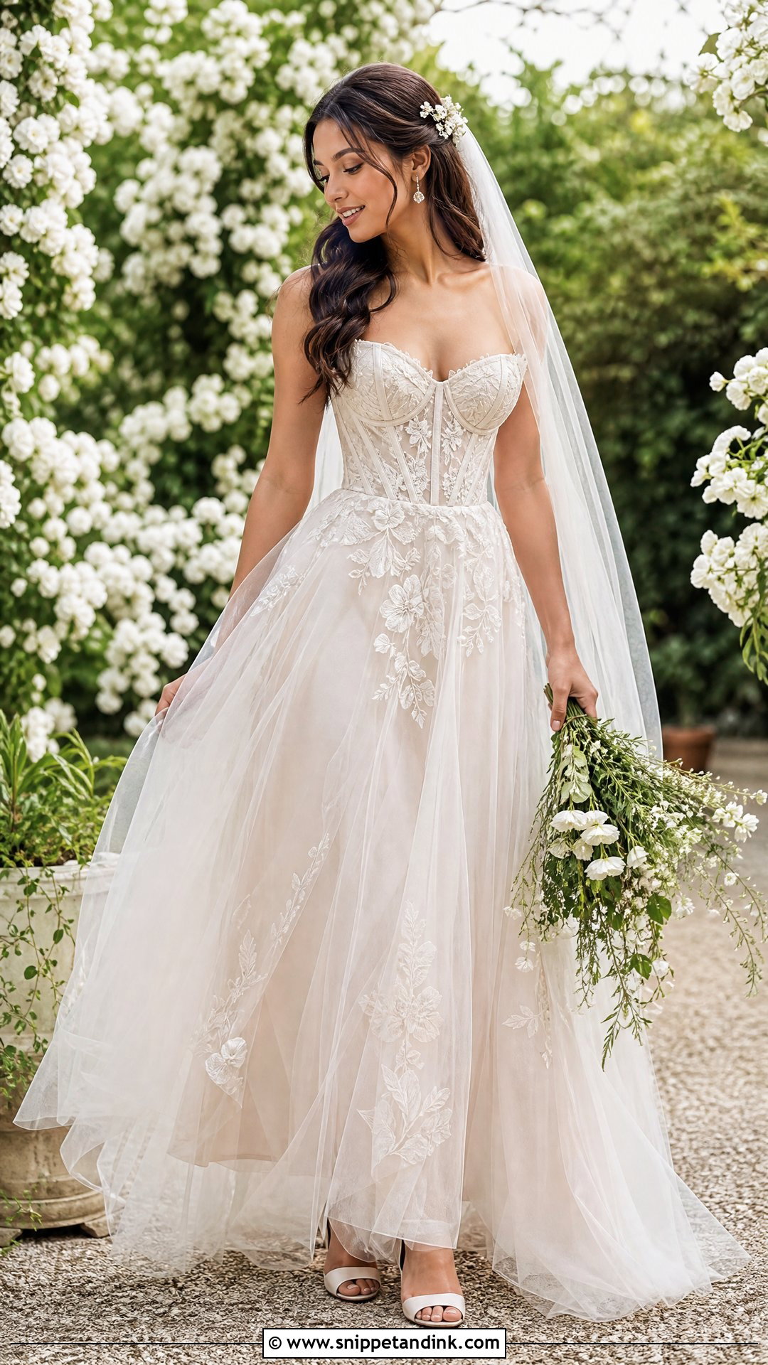 Corset Bride Garden Outfit - Snippet and Ink - 25 Corse Bride Ideas