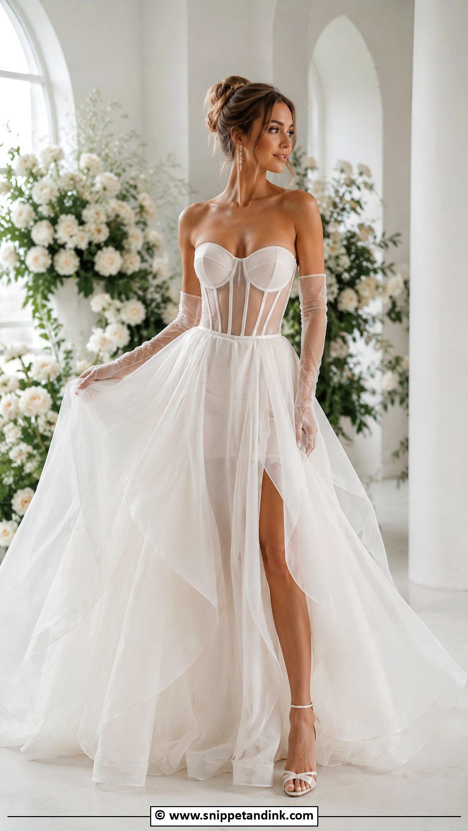 Corset Bride Gown With Organza Skirt - Snippet and Ink - 25 Bride Gowns
