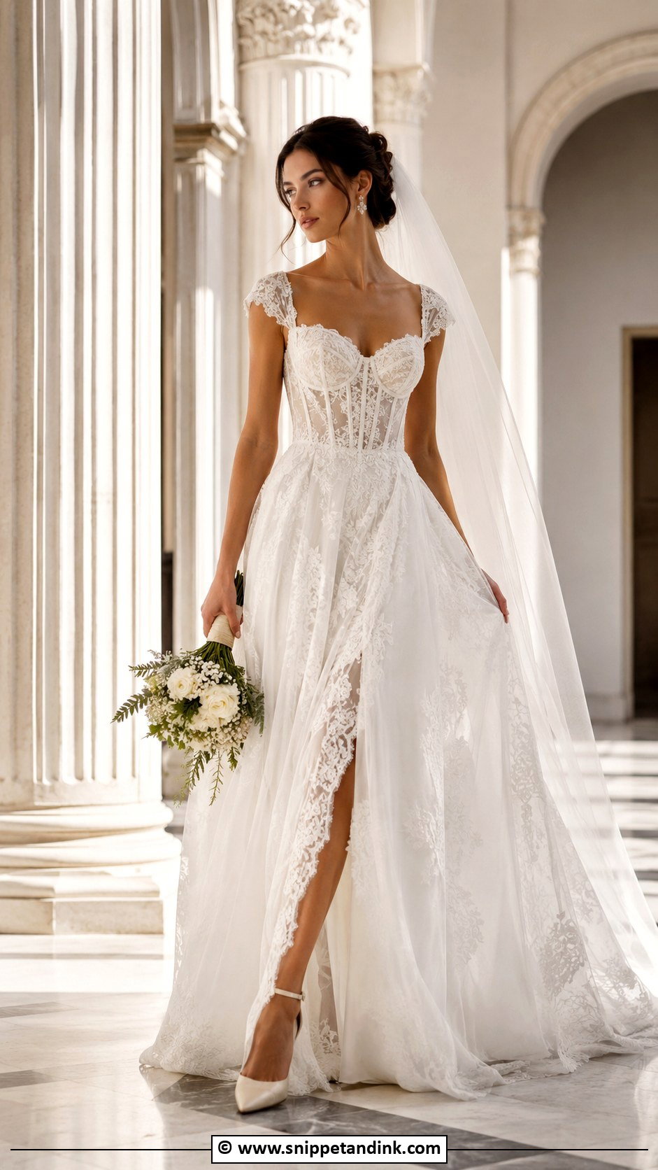 Corset Cap Sleeve Wedding Dress - Snippet and Ink - 30 Cap Sleeve Wedding Dress Ideas