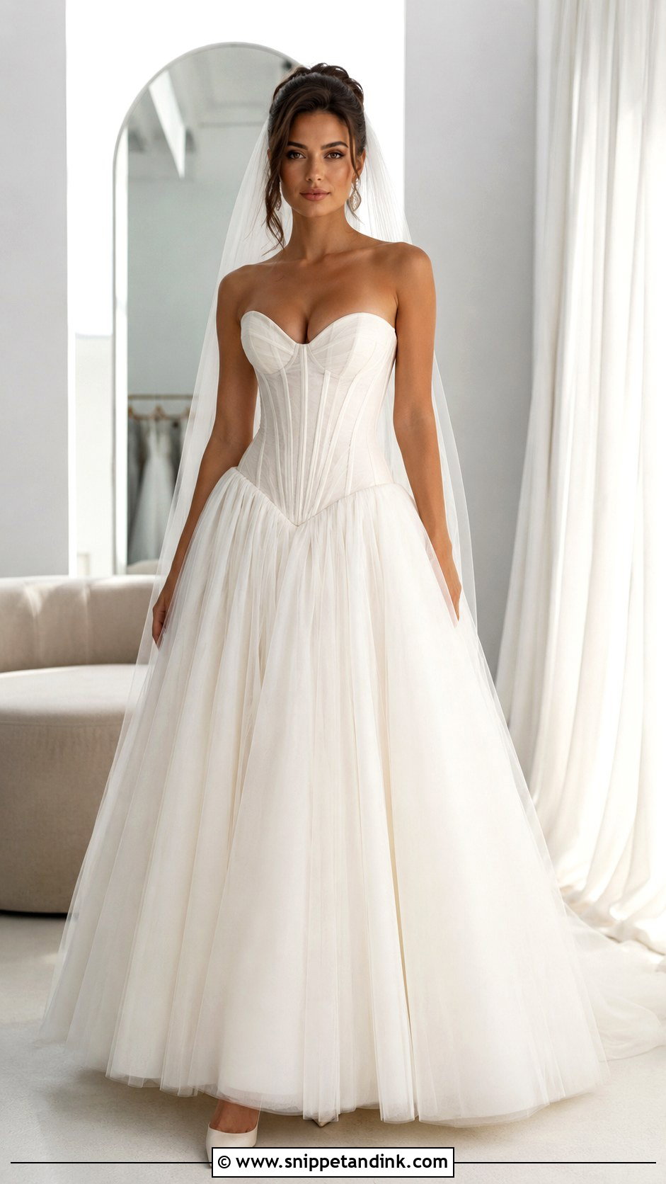 Corset Drop Waist Ball Gown Wedding Dress - Snippet and Ink - 25 Drop Waist Wedding Dress Ball Gown Ideas