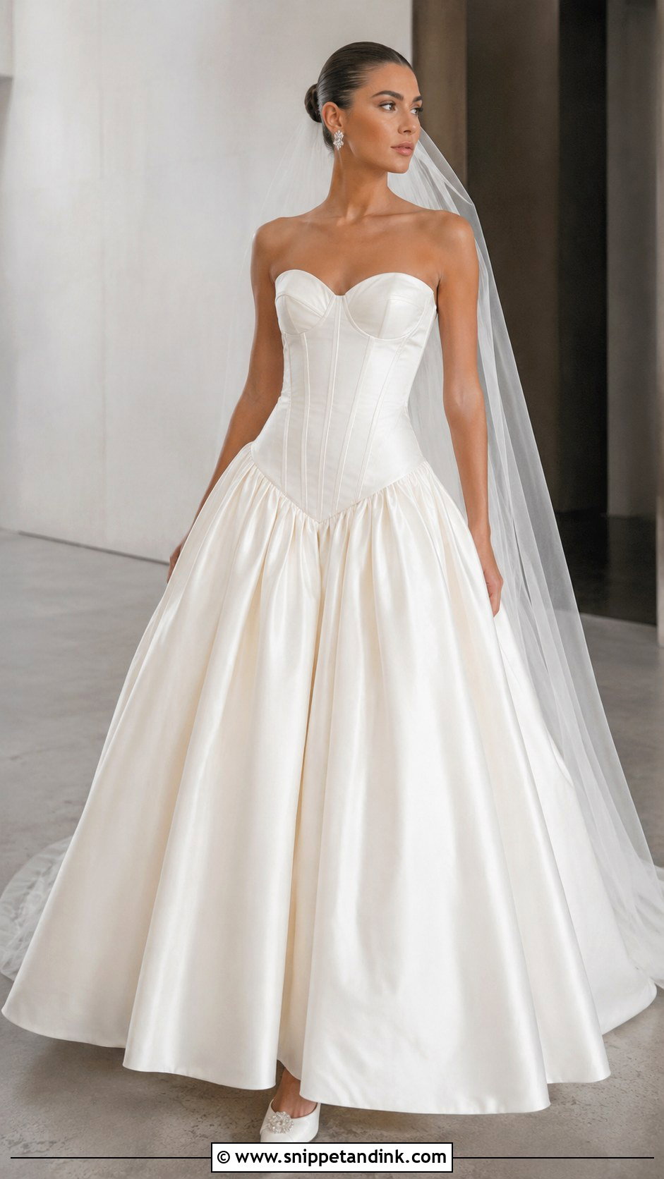 Corset Drop Waist Bride Look - Snippet and Ink - 20 Cute Bride Ideas