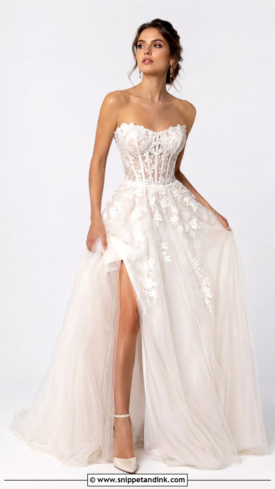 Corset Embroidered Wedding Dress - Snippet and Ink - 30 Embroidered Wedding Dress Ideas