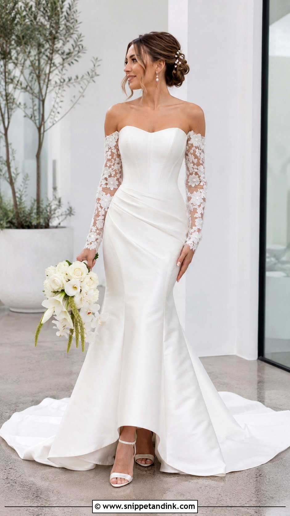 Corset Fit And Flare Evangeline Wedding Dress - Snippet and Ink - 20 Evangeline Wedding Dress Ideas