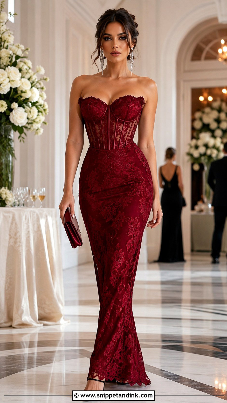 Corset Fitted Lace Gown - Snippet and Ink - 20 Fitted Lace Gown Styles