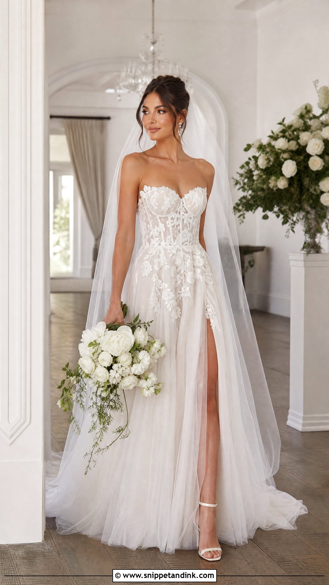 Corset Floral Wedding Dress - Snippet and Ink - 20 Wedding Dresses with Flowers Detail