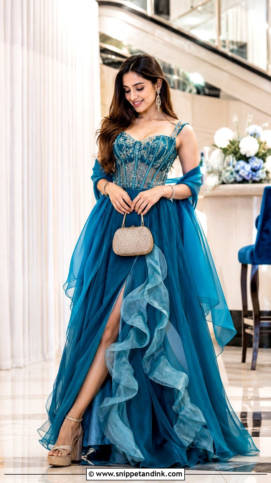 Corset Indo Western Lehenga Gown - Snippet and Ink - 20 Indo Western Party Wear Gowns Wedding Dresses