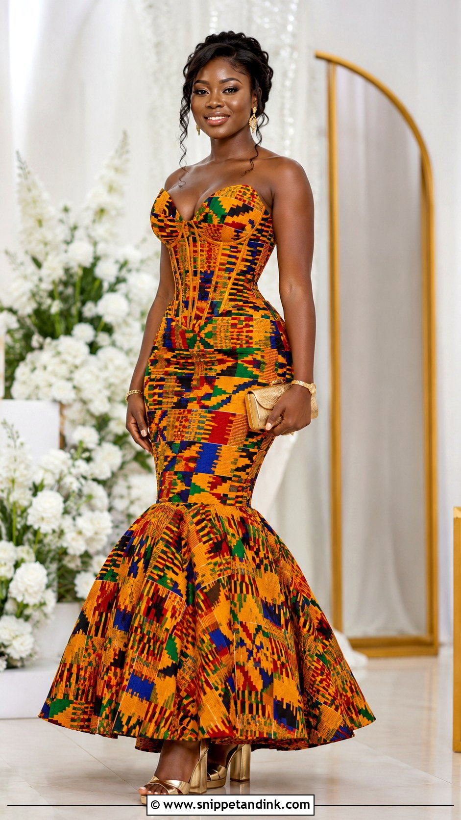 Corset Kente Mermaid Dress - Snippet and Ink - 20 Kente Dress Ghana Traditional Weddings Ideas