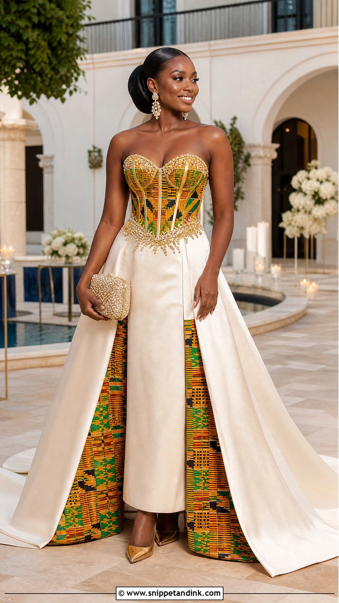 Corset Kente Wedding Dress - Snippet and Ink - 20 Traditional Ghana Wedding Dress Ideas