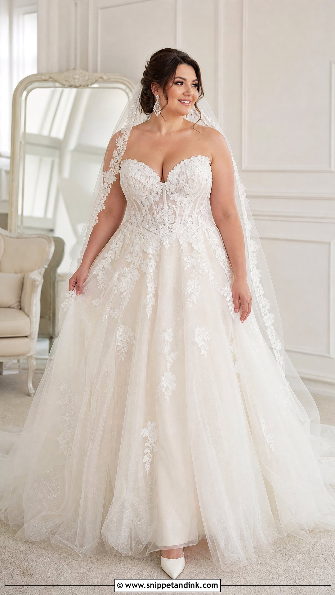 Corset Lace Ball Gown Wedding Dress - Snippet and Ink - 20 Wedding Dresses for Pear Shape