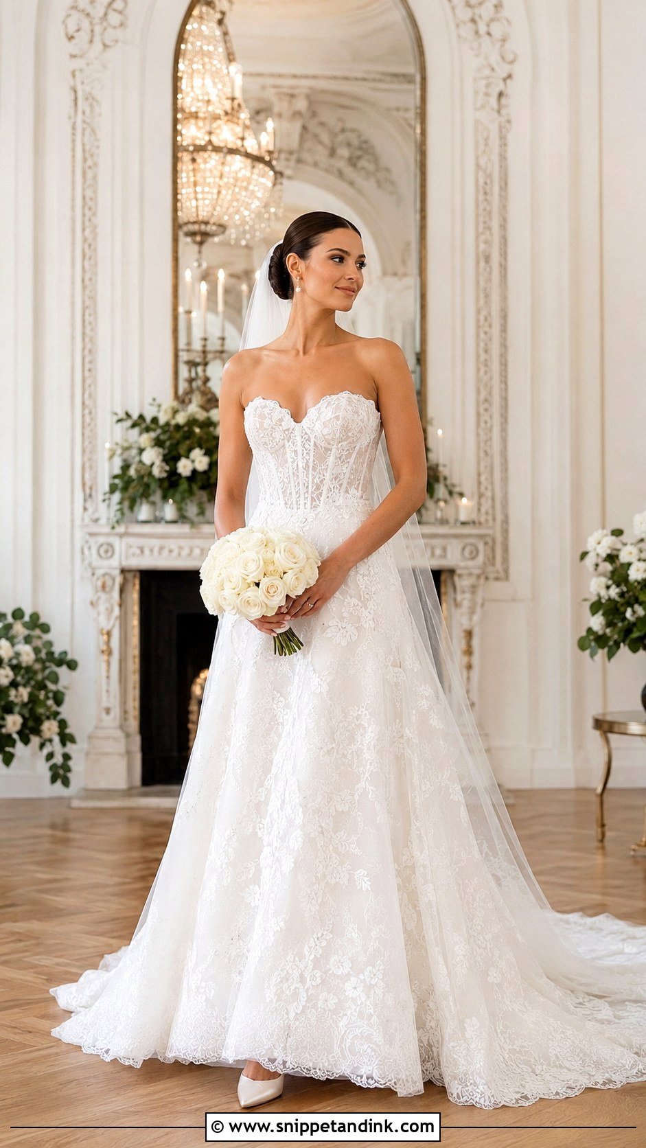 Corset Lace Overlay Wedding Dress - Snippet and Ink - 20 Lace Overlay Wedding Dress Ideas