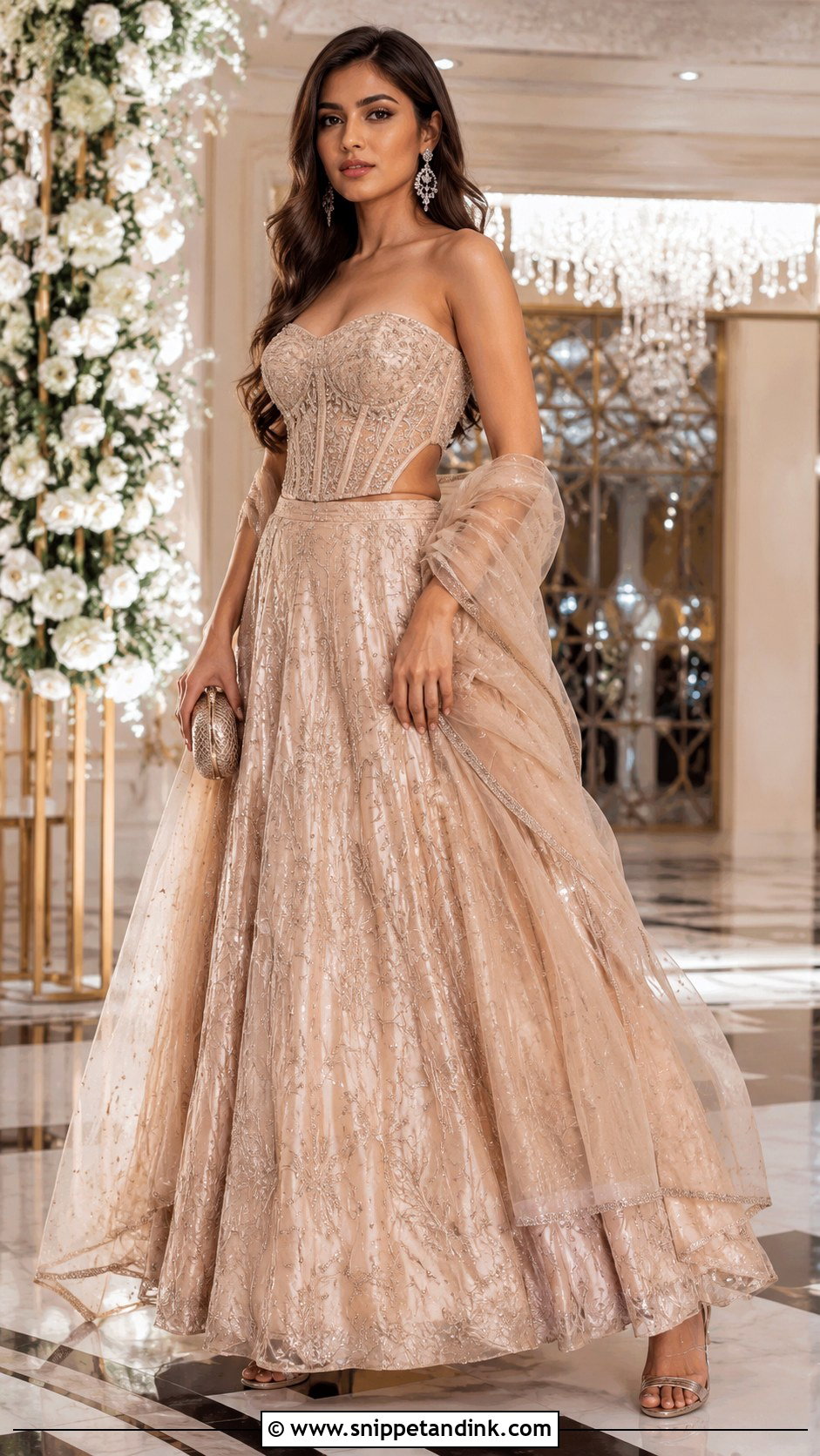 Corset Lehenga Cocktail Dress - Snippet and Ink - 30 Indian Wedding Cocktail Dress Ideas
