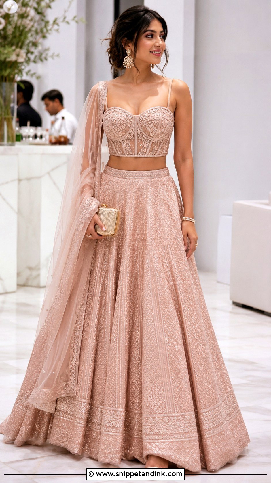 Corset Lehenga Cocktail Night Outfit - Snippet and Ink - 25 Indian Wedding Cocktail Night Outfit Ideas