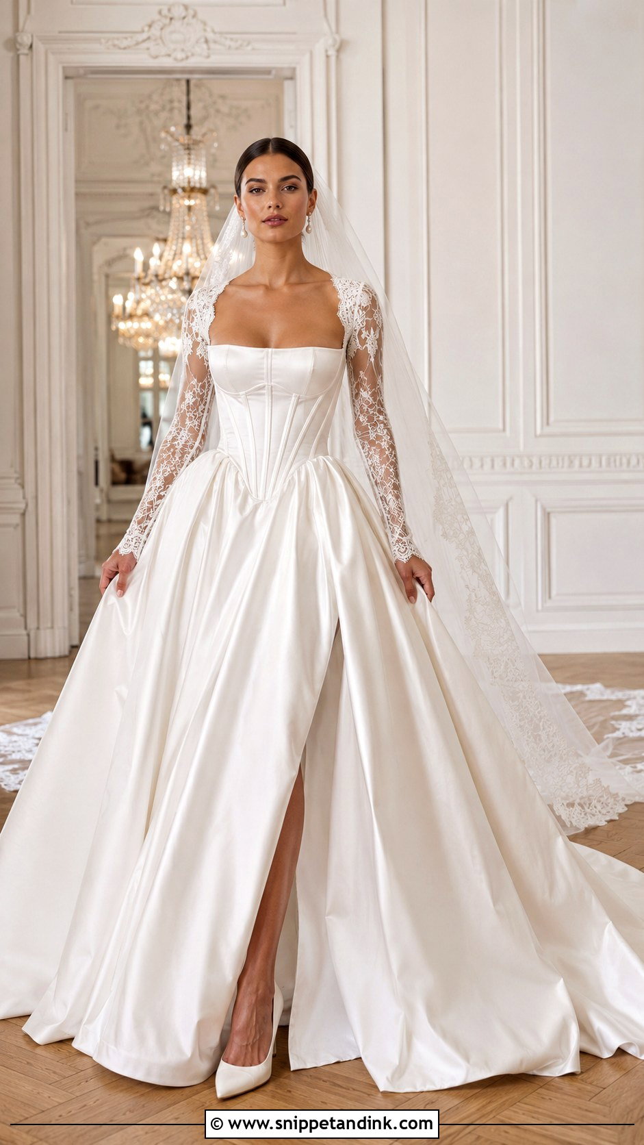 Corset Long Sleeve Bridal Gown - Snippet and Ink - 20 Long Sleeve Bridal Gown Ideas