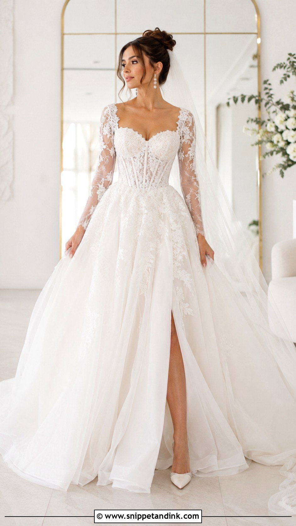 Corset Long Sleeve Princess Wedding Dress - Snippet and Ink - 20 Long Sleeve Princess Wedding Dress Ideas