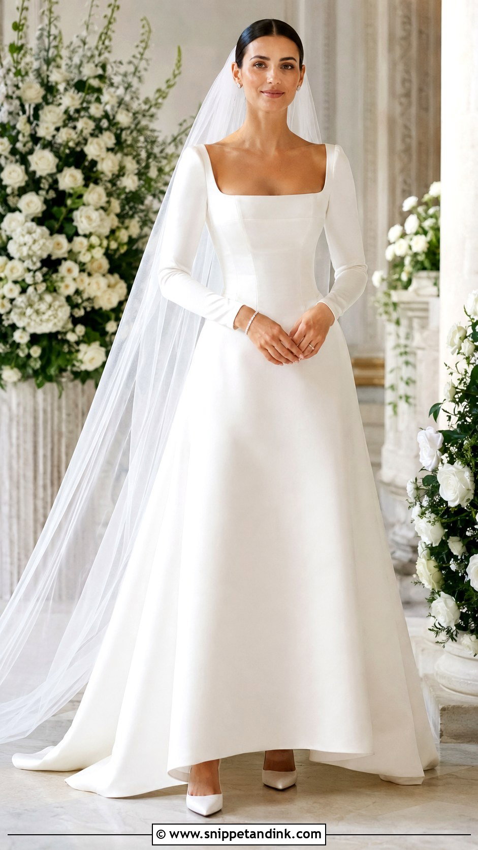 Corset Long Sleeve Silk Wedding Dress - Snippet and Ink - 20 Long Sleeve Silk Wedding Dress Ideas