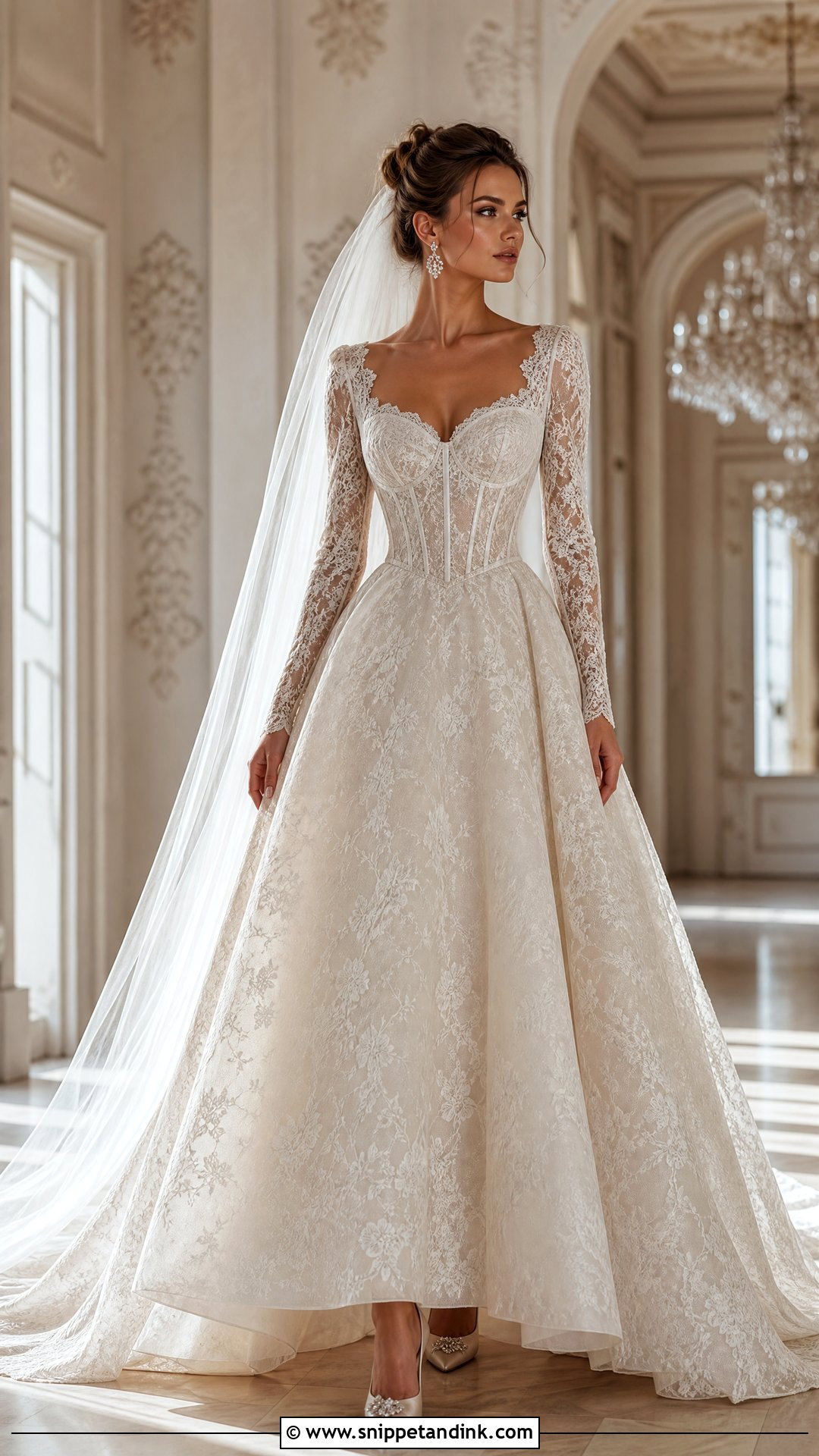 Corset Long Sleeve Vintage Wedding Dress - Snippet and Ink - 25 Vintage Long Sleeve Wedding Dress Ideas