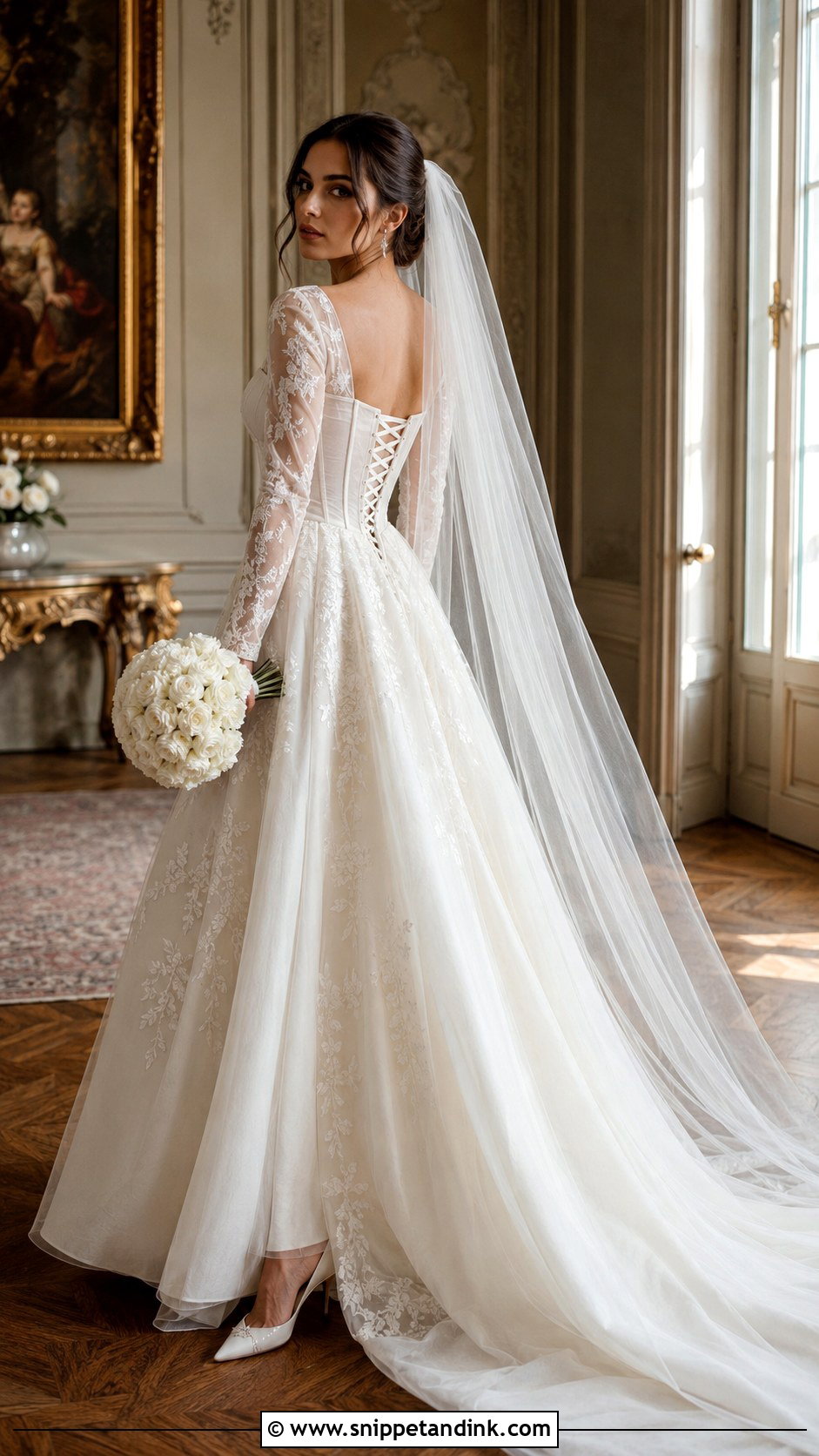 Corset Long Sleeve Wedding Dress - Snippet and Ink - 20 Fairytale Wedding Dress Long Sleeve Ideas