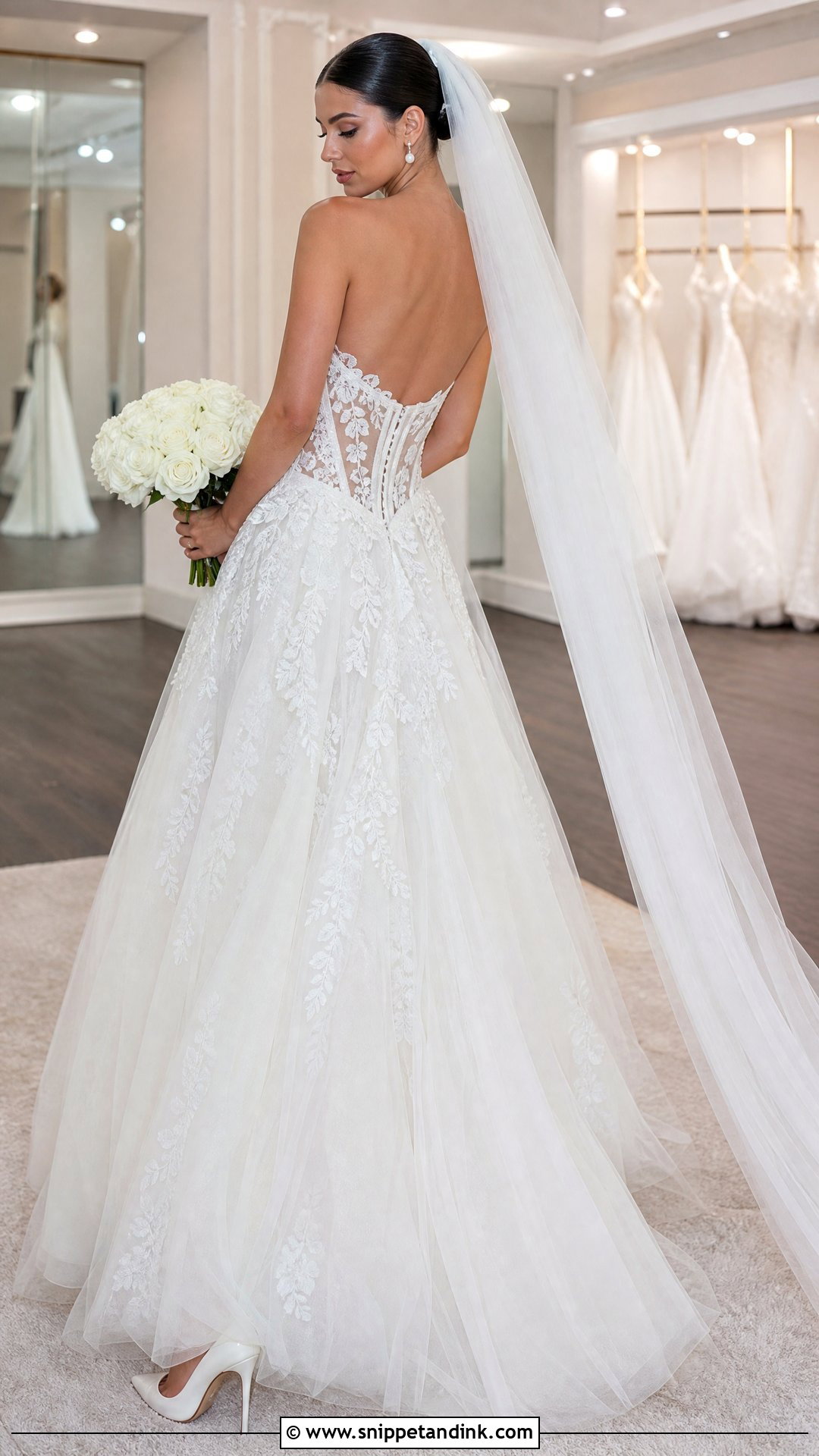 Corset Low Back Lace Wedding Dress - Snippet and Ink - 20 Low Back Lace Wedding Dress Ideas