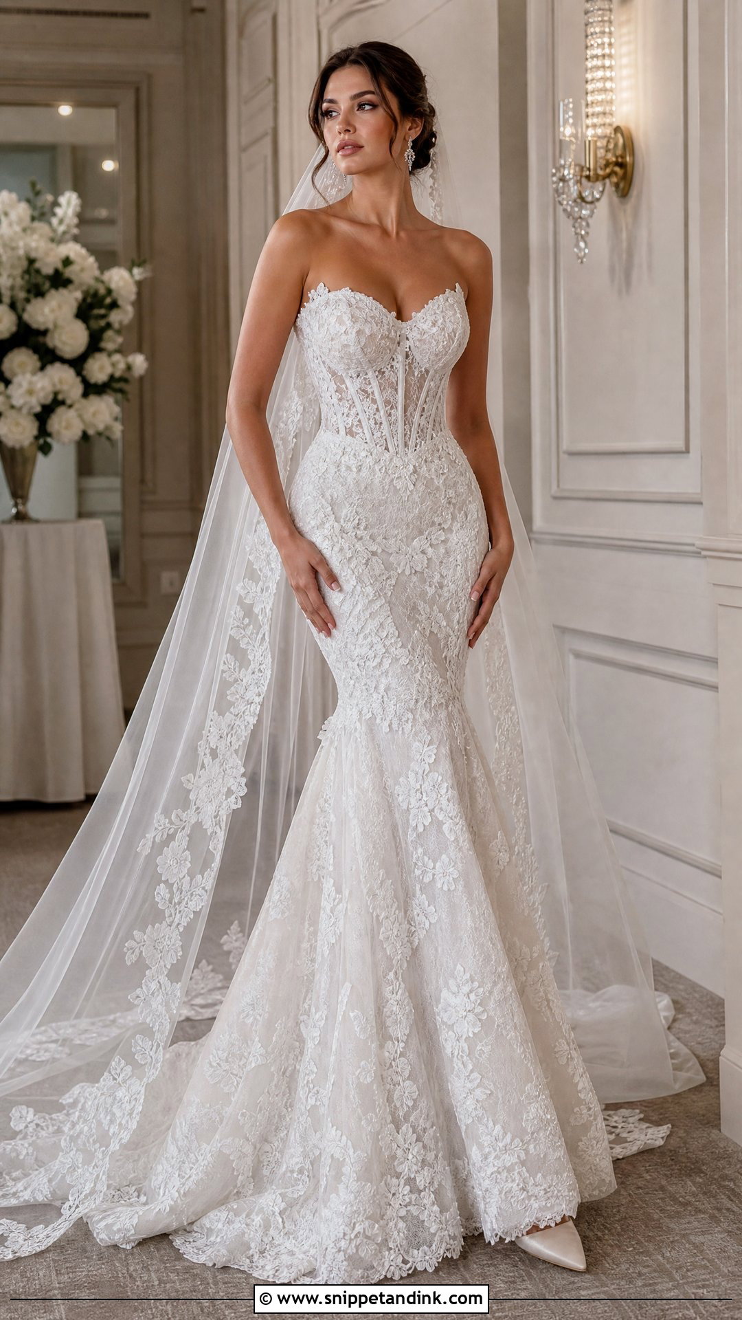 Corset Mermaid Lace Wedding Dress - Snippet and Ink - 20 Zuhair Murad Bridal Elie Saab Wedding Dresses