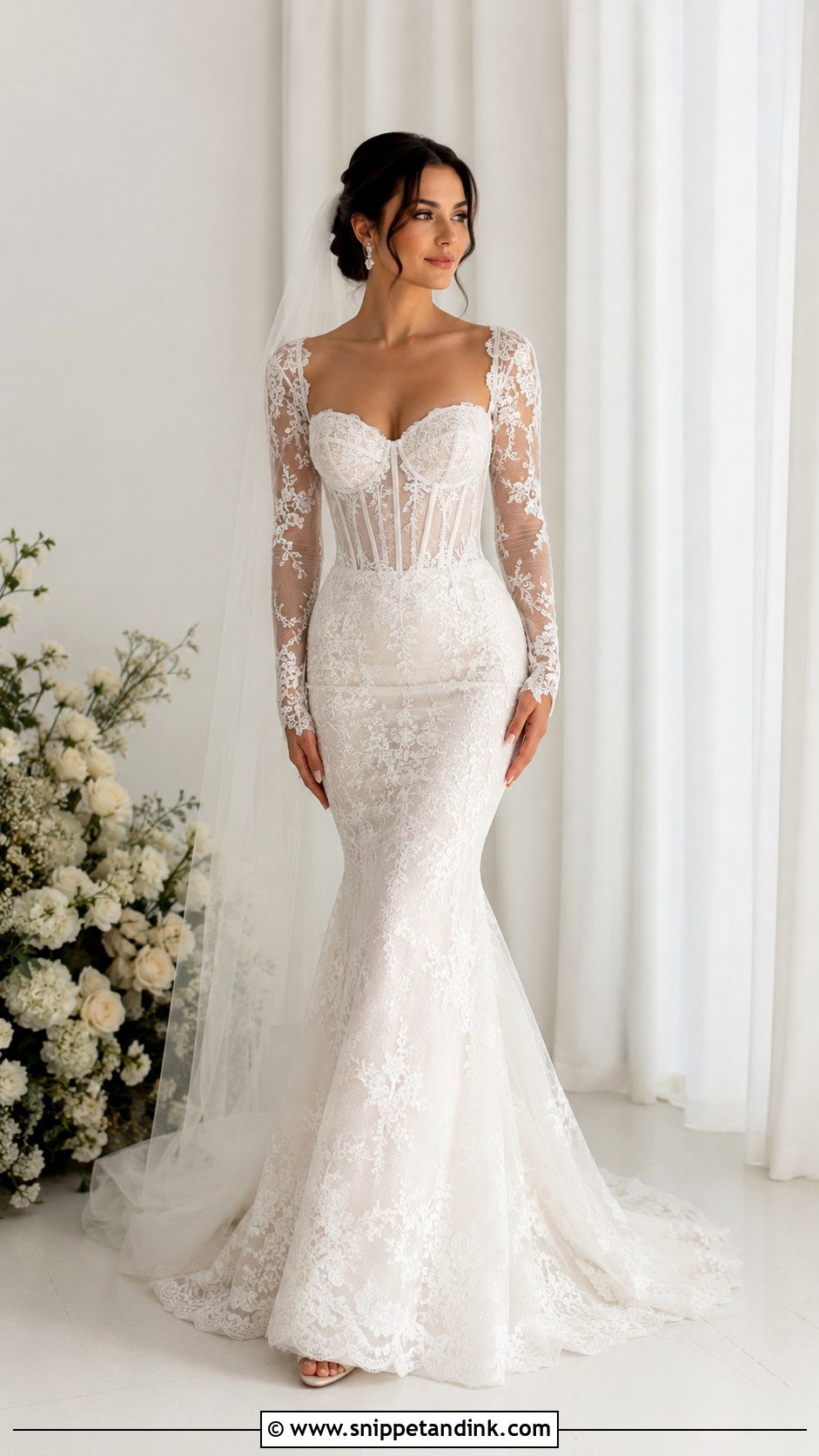 Corset Mermaid Wedding Dress With Sleeves - Snippet and Ink - 30 Mermaid Wedding Dress with Sleeves