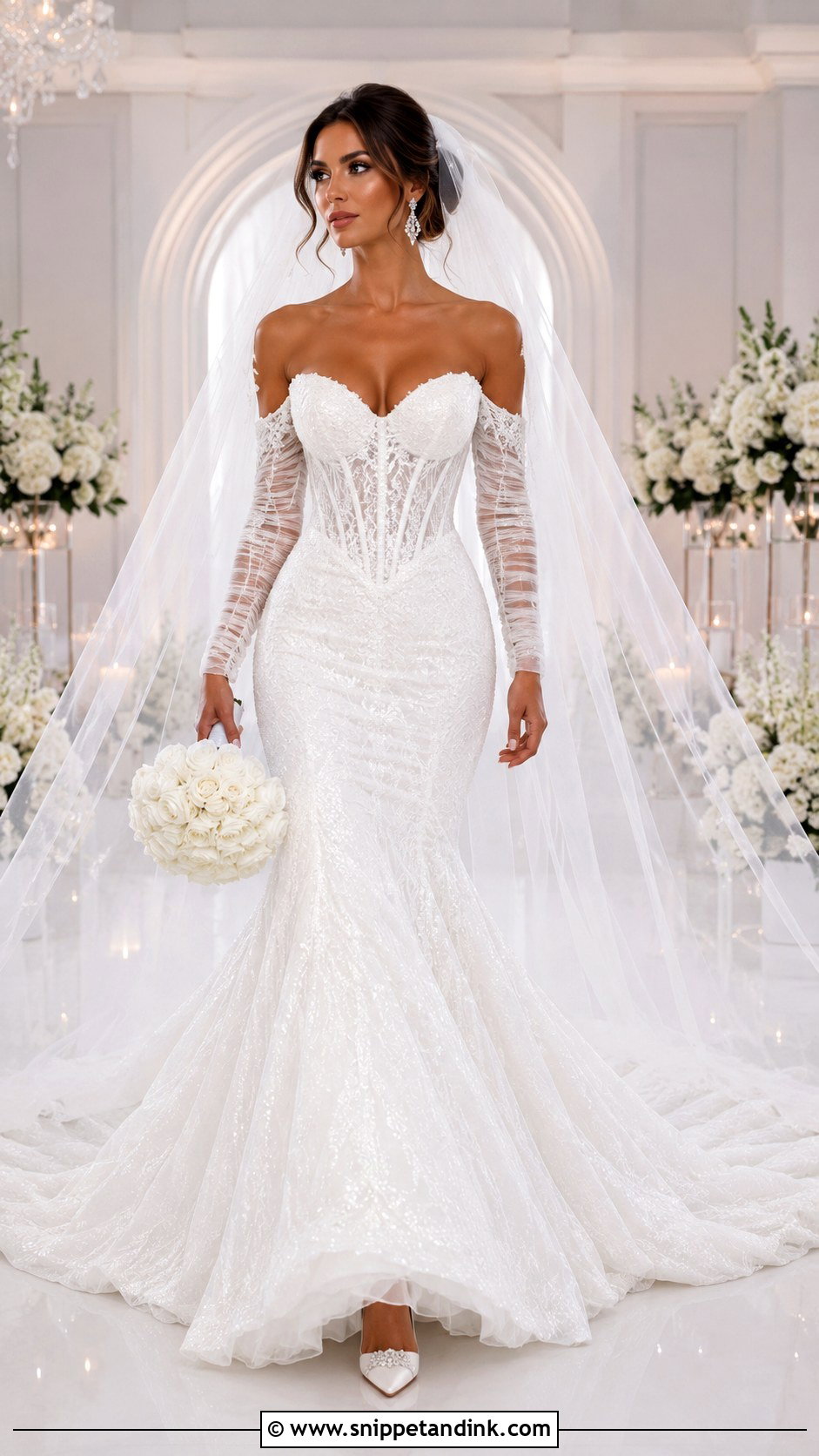 Corset Mermaid Wedding Dress With Sleeves - Snippet and Ink - 20 Mermaid with Sleeves Wedding Dresses