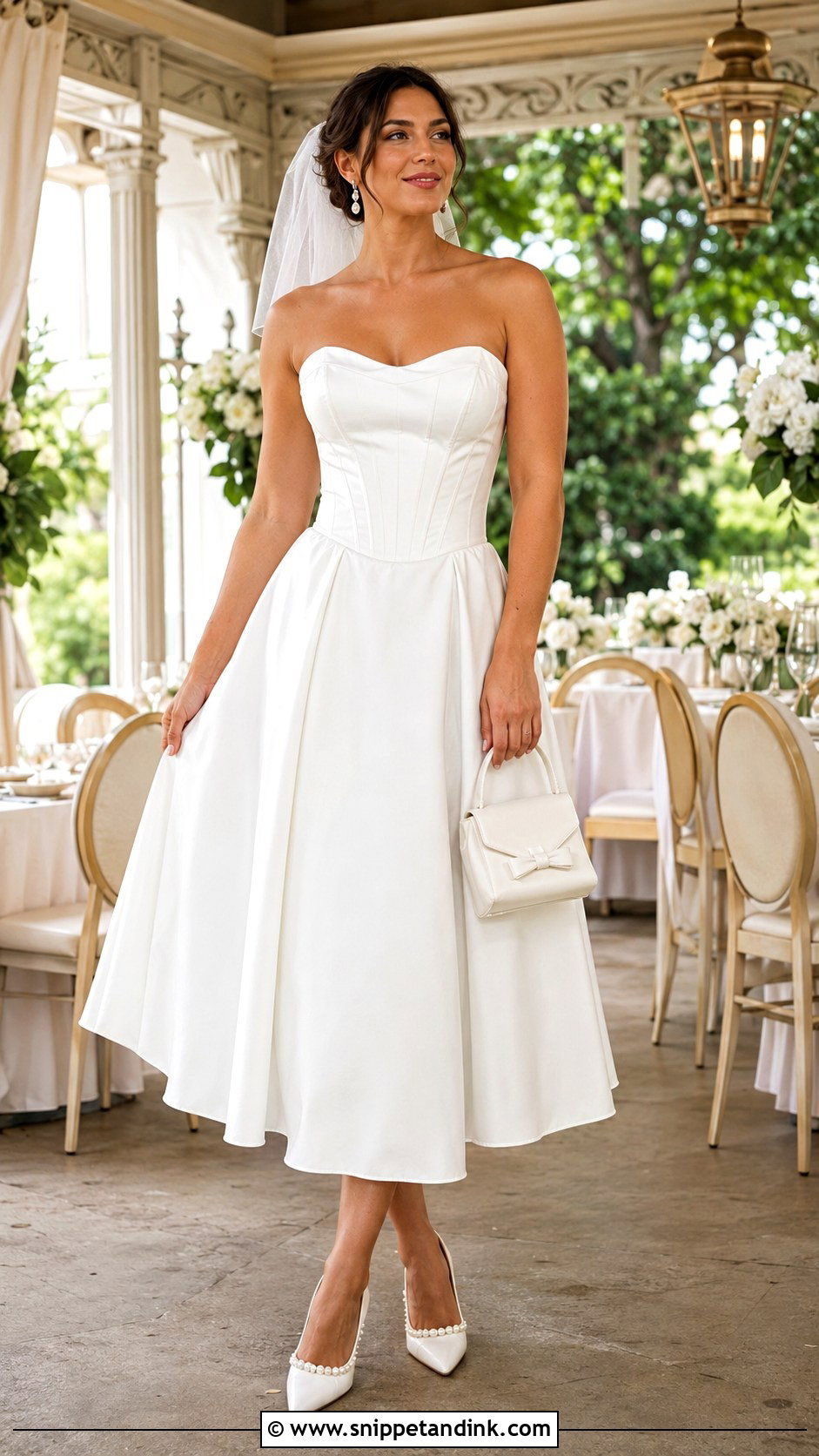 Corset Midi Brunch Wedding Dress - Snippet and Ink - 20 Brunch Wedding Dress Ideas
