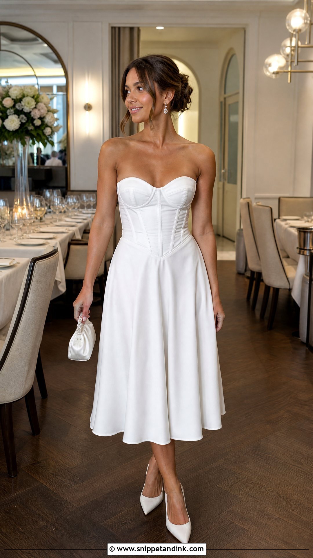 Corset Midi Rehearsal Dress - Snippet and Ink - 20 Rehearsal Dress for Bride Ideas