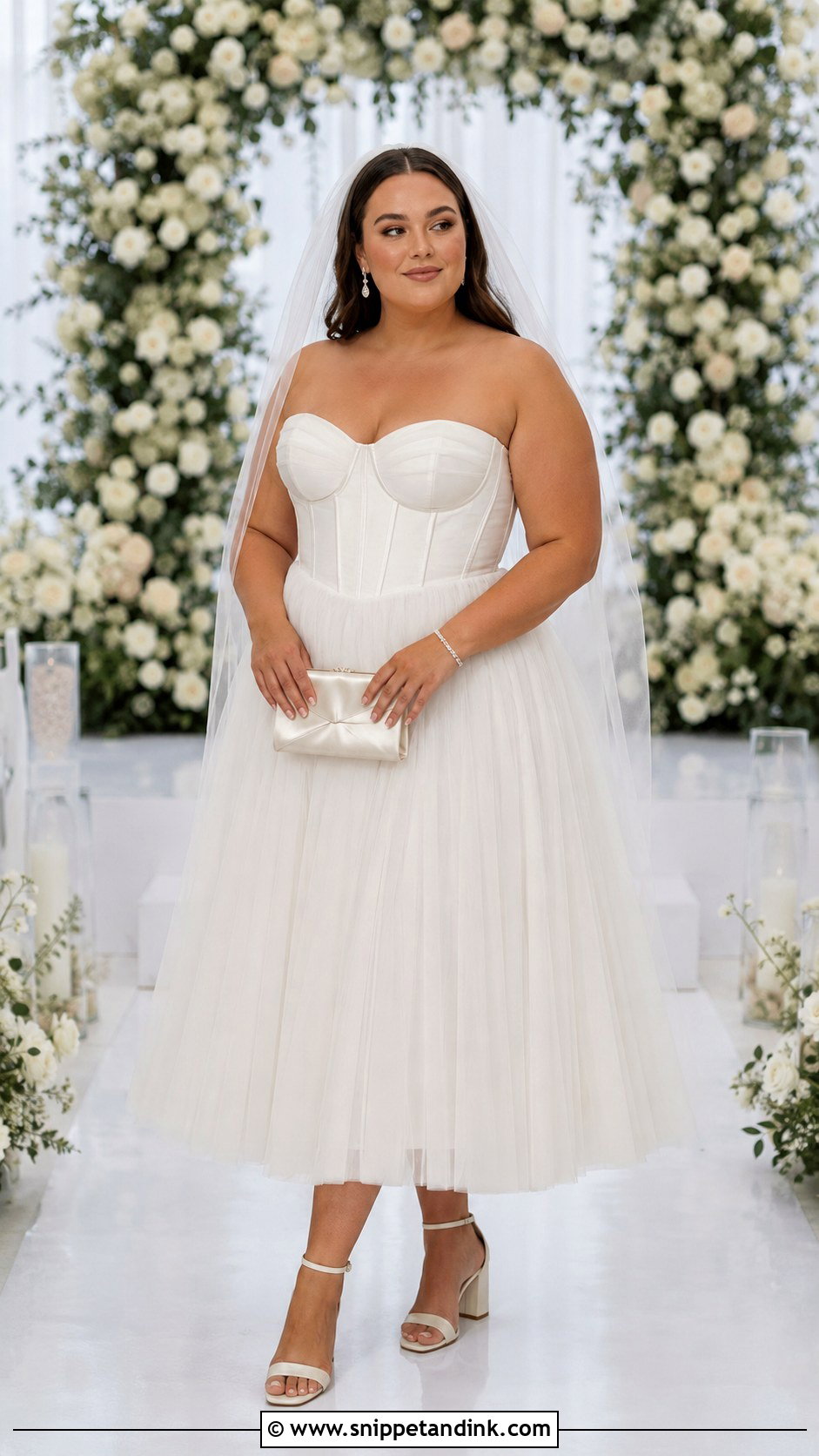 Corset Midi Wedding Dress - Snippet and Ink - 20 Midi Wedding Dresses