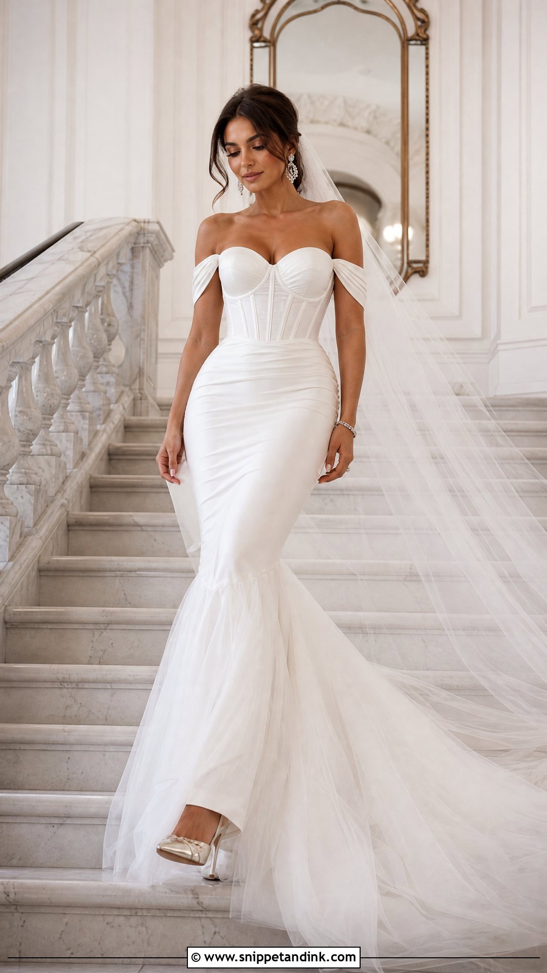 Corset Off Shoulder Mermaid Wedding Dress - Snippet and Ink - 20 Off Shoulder Mermaid Wedding Dress Ideas