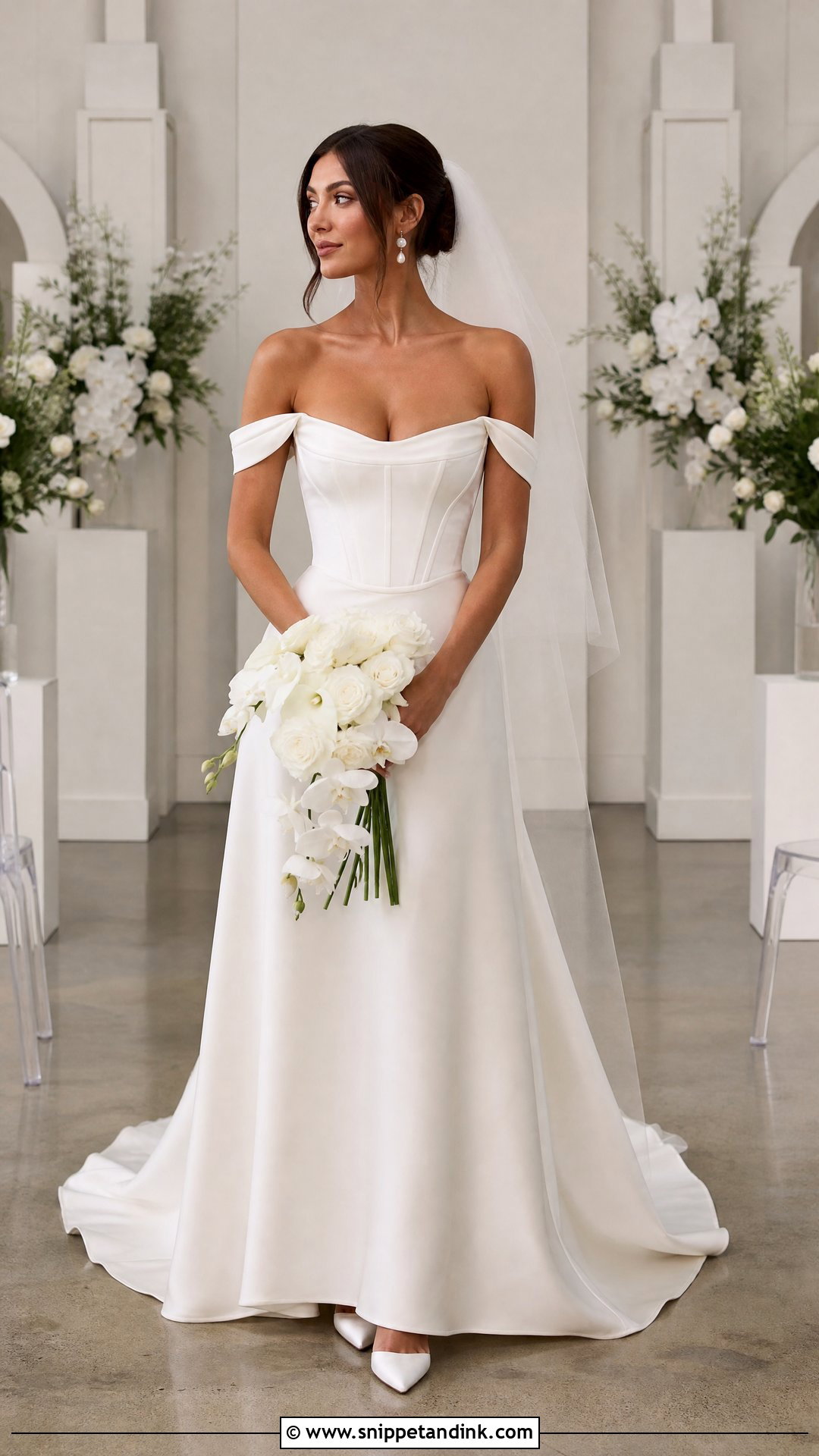 Corset Off the Shoulder Wedding Dress - Snippet and Ink - 20 Simple Off the Shoulder Wedding Dress Ideas