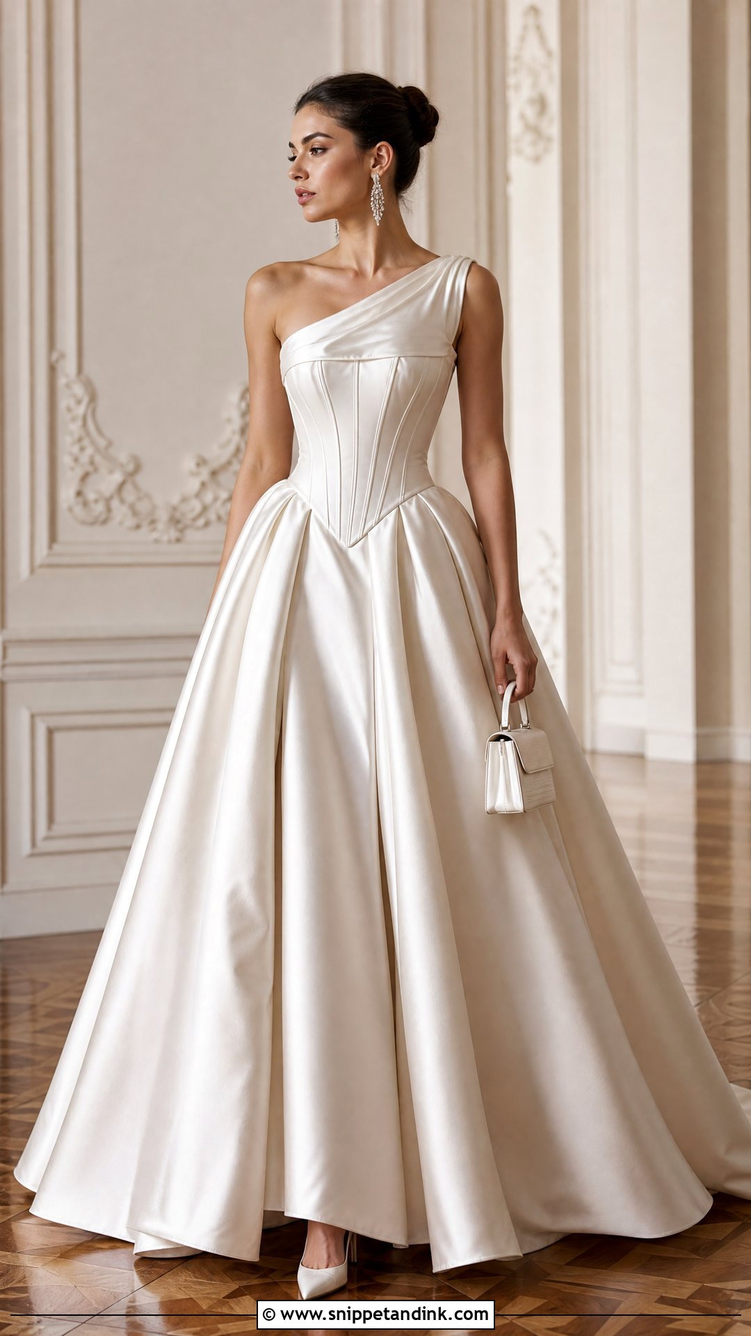 Corset One Shoulder Wedding Dress - Snippet and Ink - 20 One Shoulder Wedding Dresses