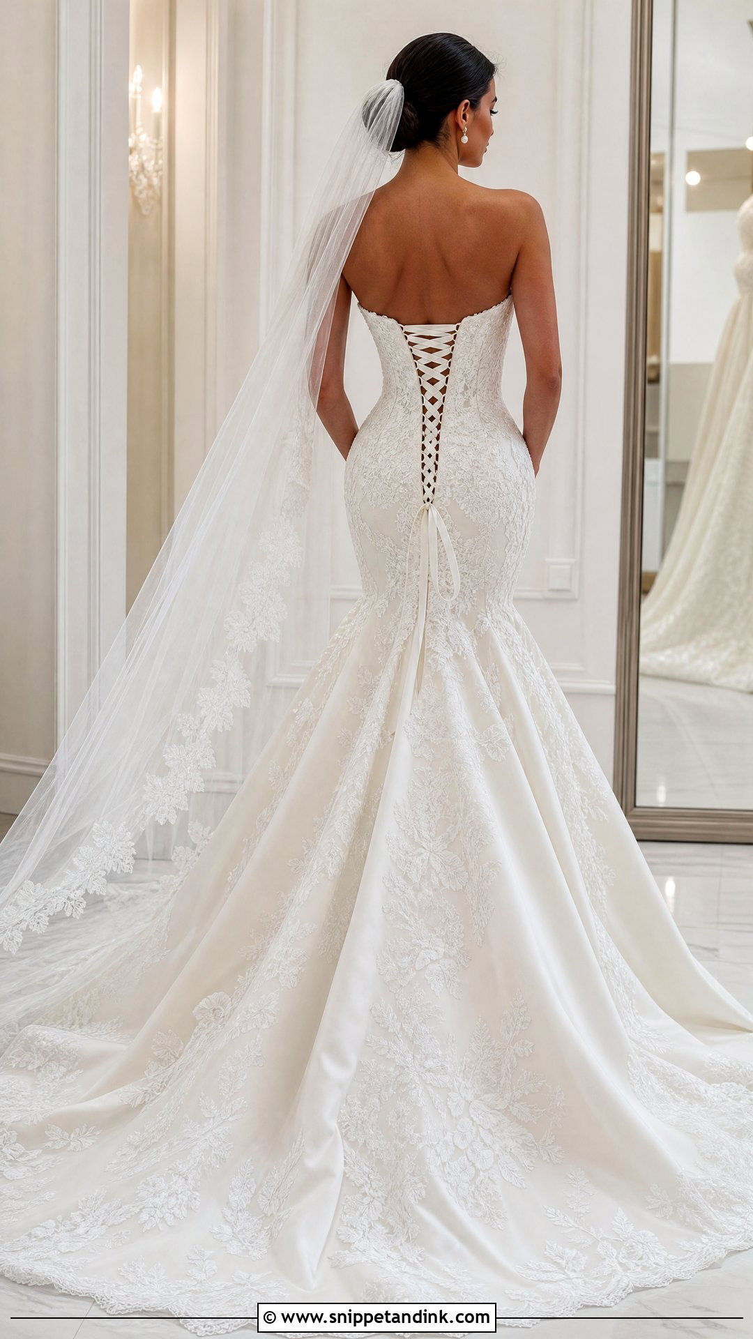 Corset Open Back Mermaid Wedding Dress - Snippet and Ink - 20 Open Back Mermaid Wedding Dress Ideas