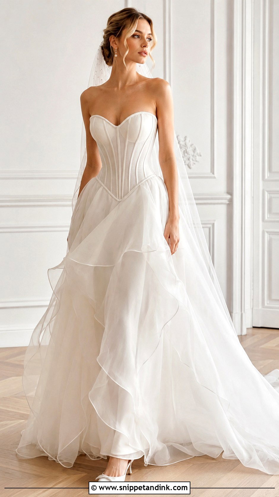 Corset Organza Wedding Dress - Snippet and Ink - 20 Artsy Wedding Dresses