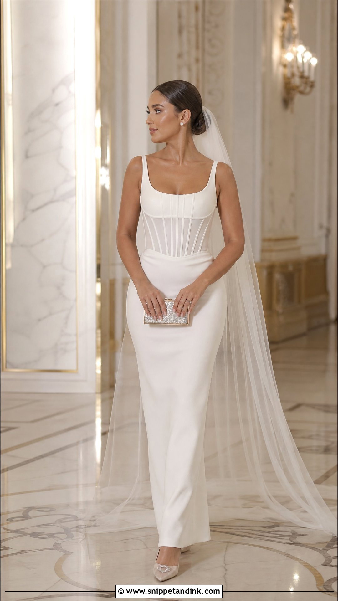 Corset Pencil Wedding Dress - Snippet and Ink - 20 Pencil Wedding Dress Ideas
