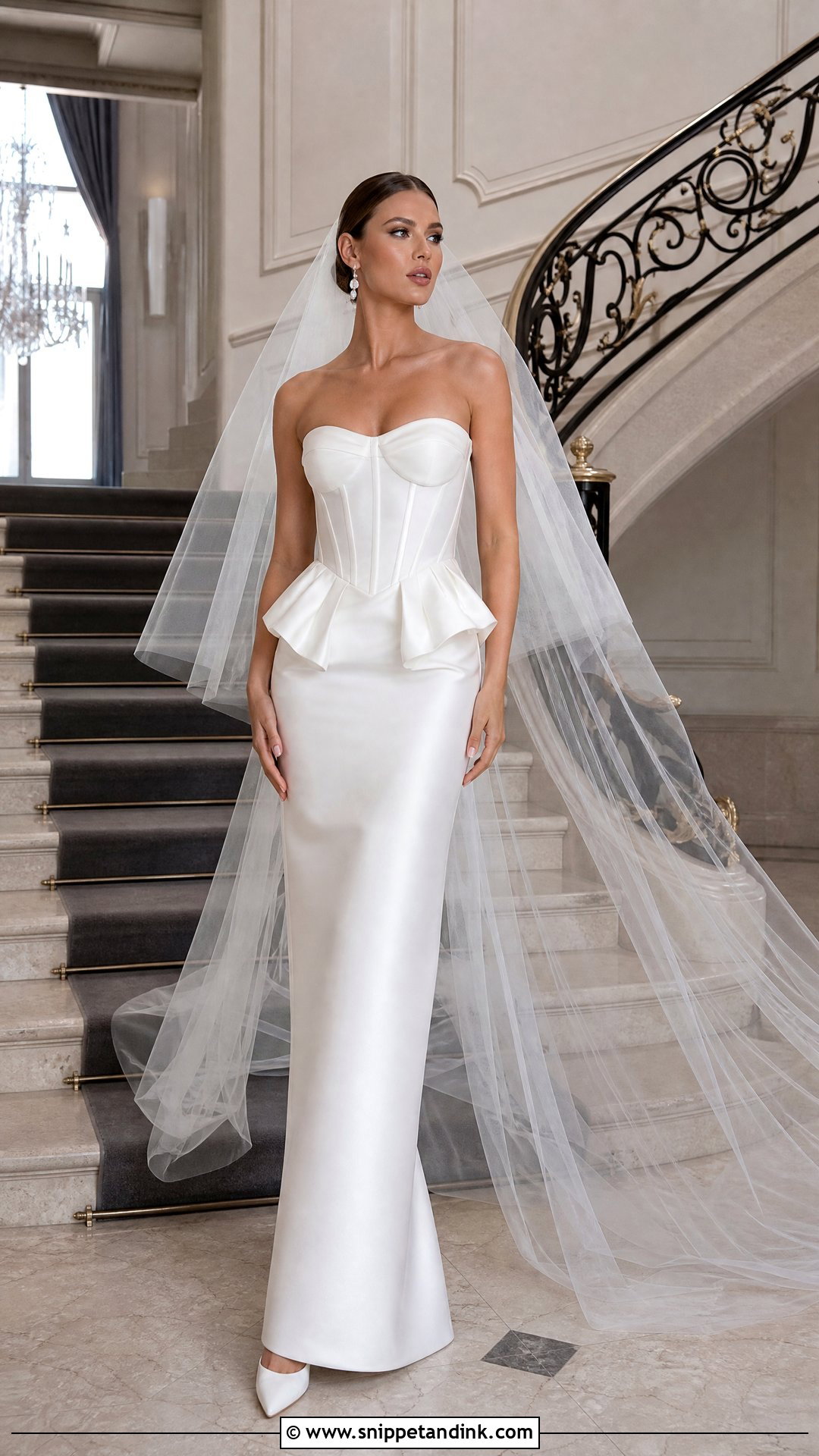 Corset Peplum Wedding Dress With Basque Waist - Snippet and Ink - 20 Peplum Wedding Dress Ideas