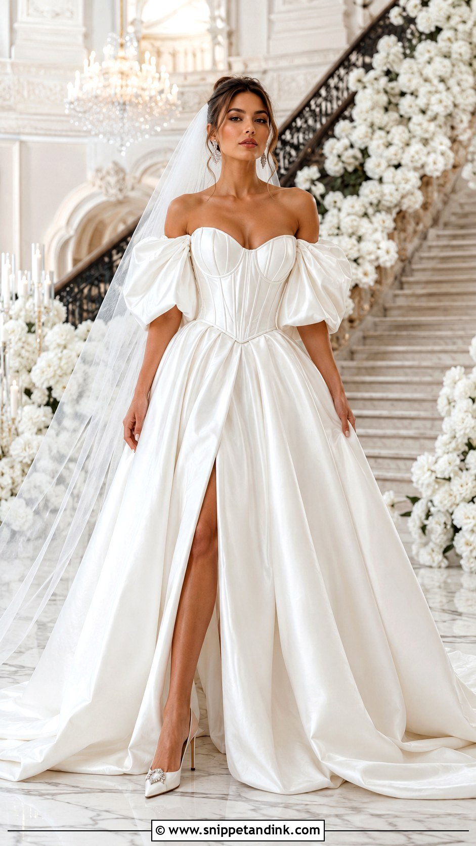 Corset Puffy Sleeve Wedding Dress - Snippet and Ink - 25 Wedding Dress Puffy Sleeves