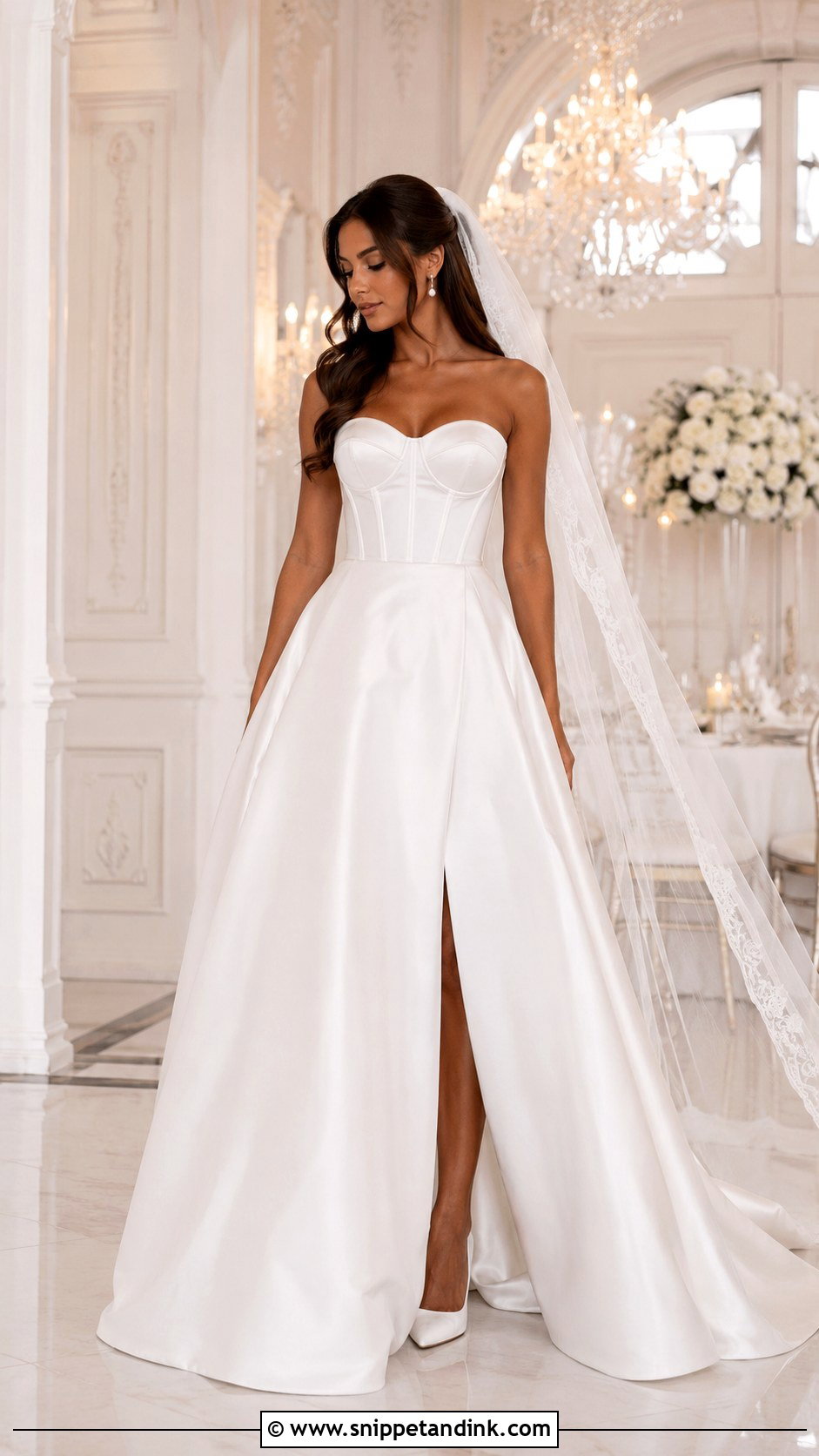 Corset Satin A Line Wedding Dress - Snippet and Ink - 25 Satin a Line Wedding Dress Ideas