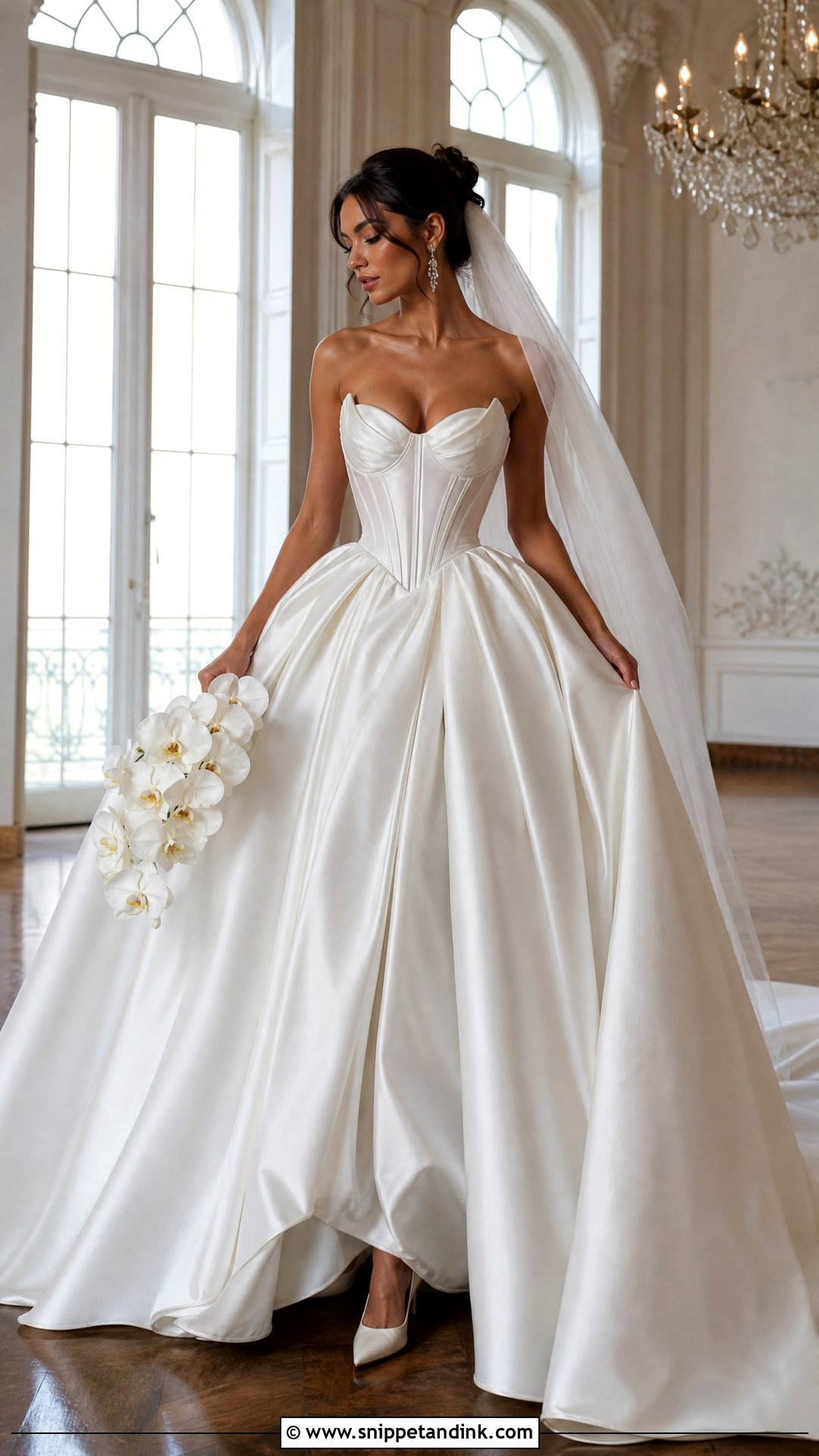 Corset Satin Ballgown Wedding Dress - Snippet and Ink - 25 Satin Ballgown Wedding Dress Ideas