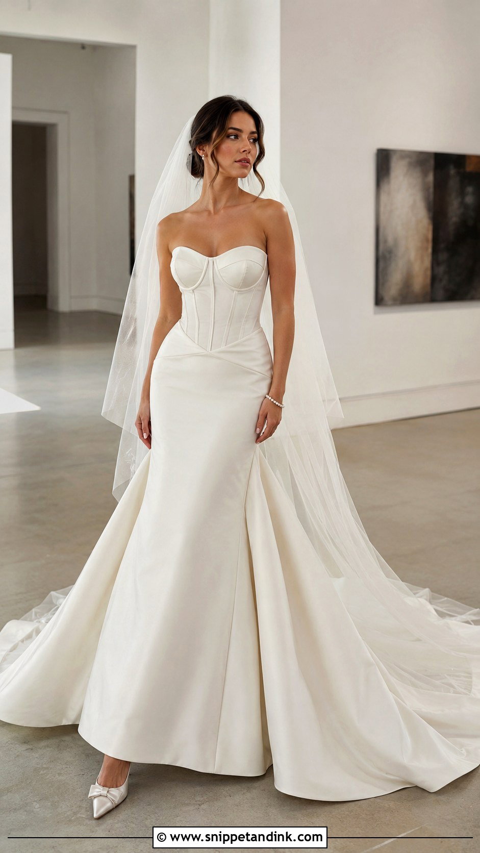 Corset Satin Fit And Flare Wedding Dress - Snippet and Ink - 20 Classy Satin Wedding Dress Ideas