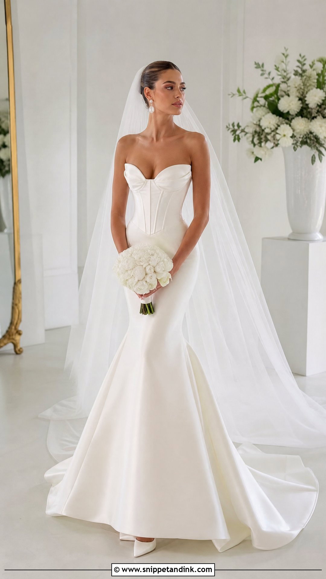 Corset Satin Mermaid Wedding Gown - Snippet and Ink - 20 Satin Wedding Gown Mermaid Ideas